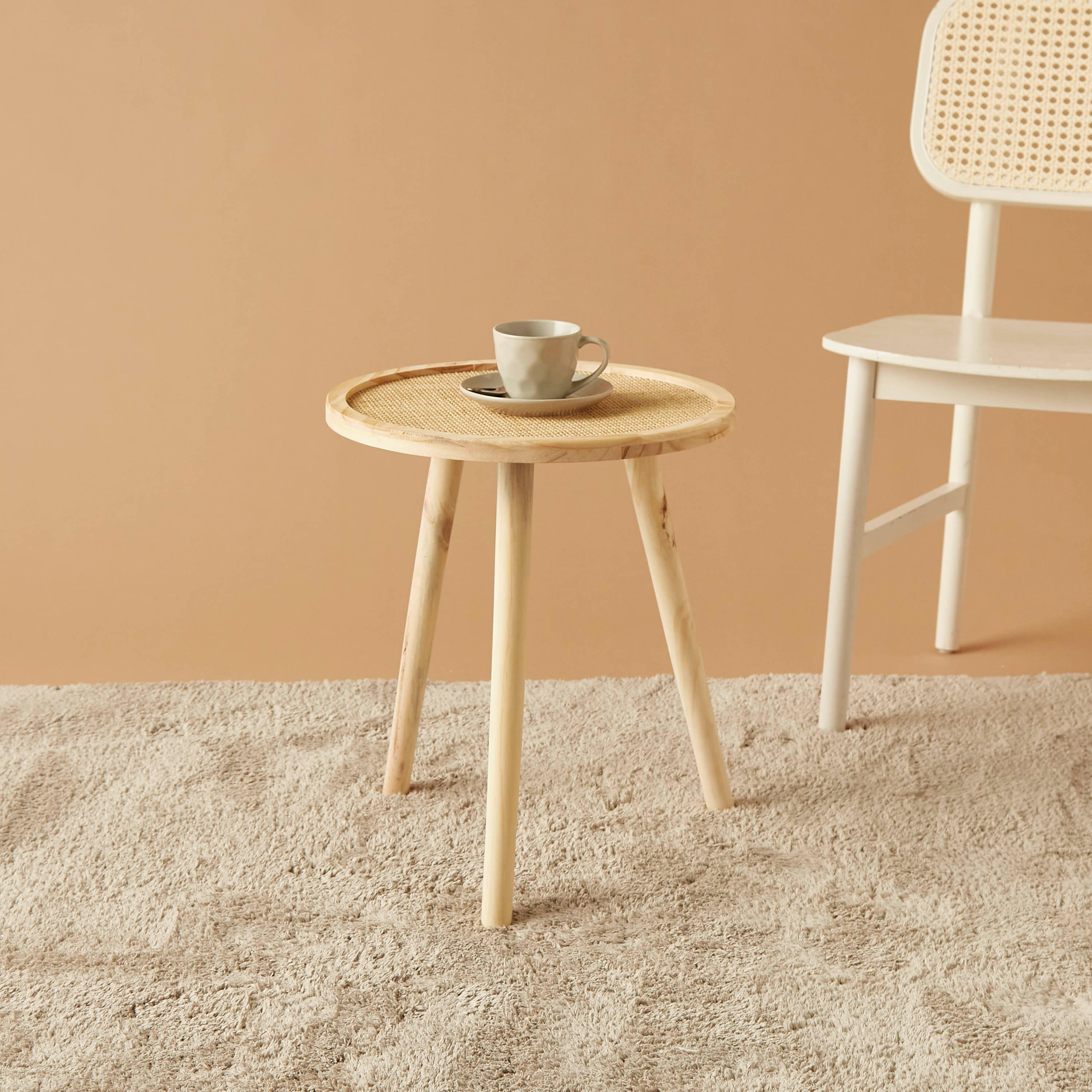 طاولة زينة بسطح خشبي - 40x40x51 سم-furniture-livingroom-sideandendtables-image-2