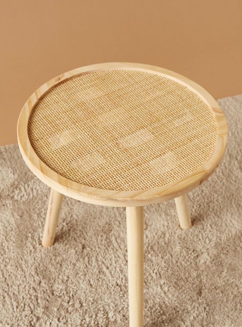 طاولة زينة بسطح خشبي - 40x40x51 سم-furniture-livingroom-sideandendtables-image-3