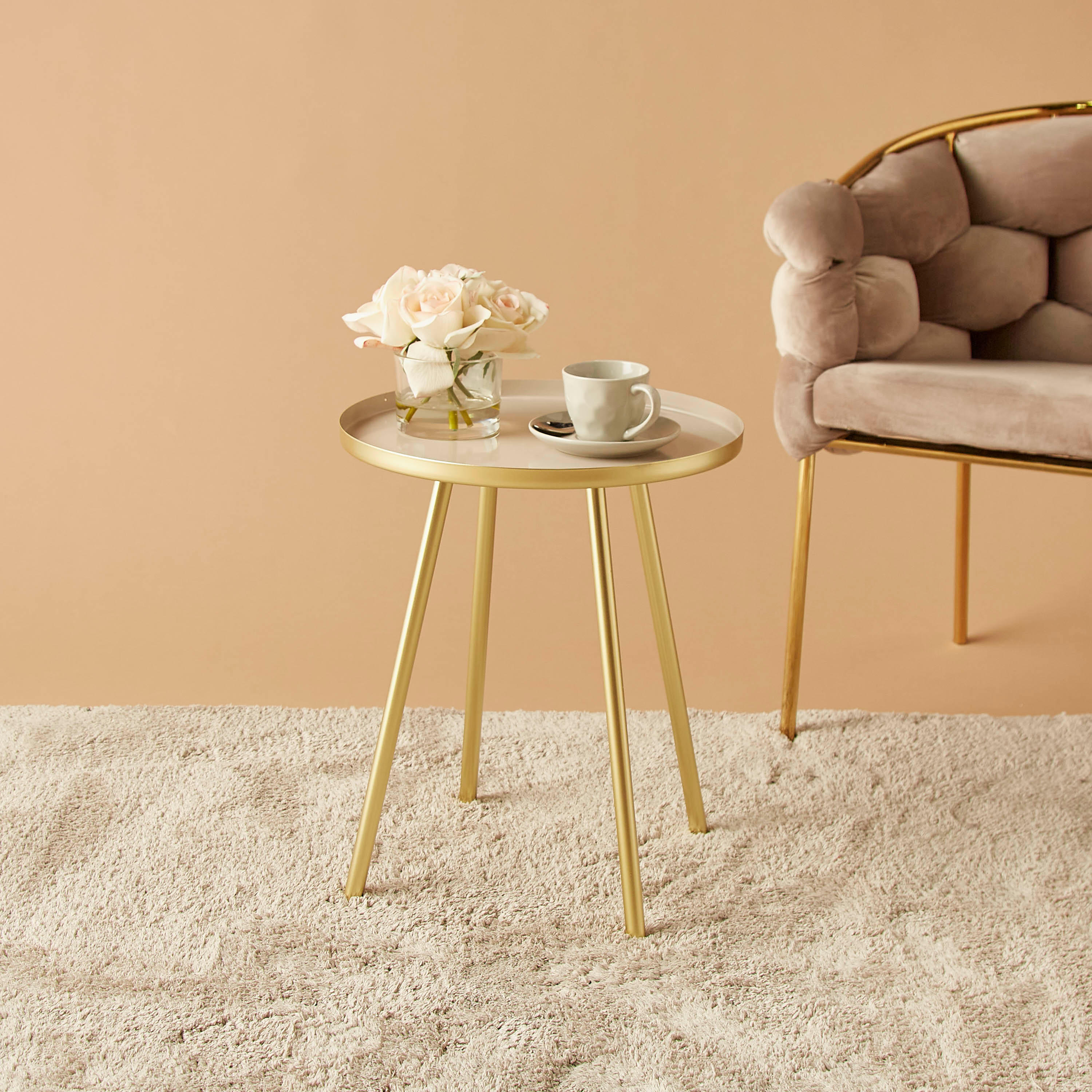 طاولة زينة بسطح معدني - 40x40x49 سم-furniture-livingroom-sideandendtables-image-1