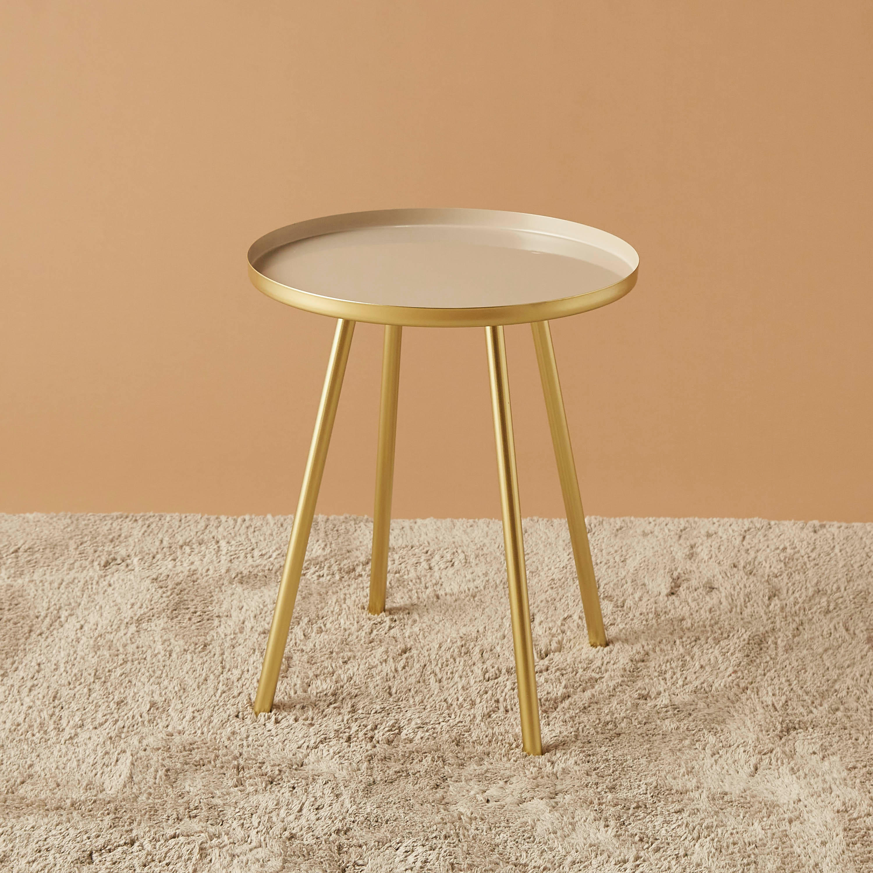 طاولة زينة بسطح معدني - 40x40x49 سم-furniture-livingroom-sideandendtables-image-2