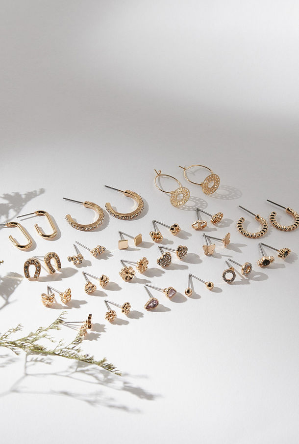 أقراط مرصّعة متنوعة - طقم 20 قطعة-women-watchesandjewellery-jewellery-earrings-image-1