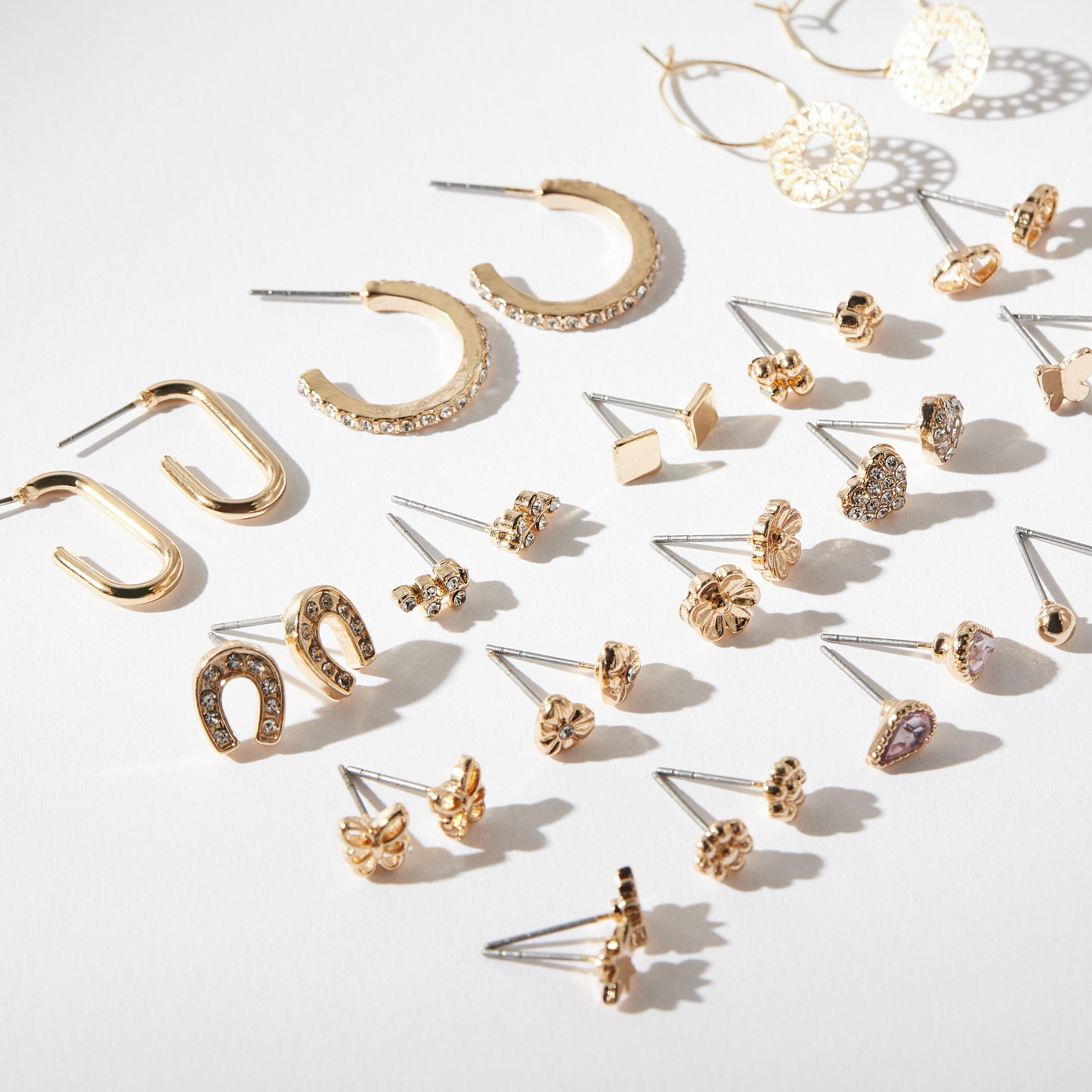 أقراط مرصّعة متنوعة - طقم 20 قطعة-women-watchesandjewellery-jewellery-earrings-image-3