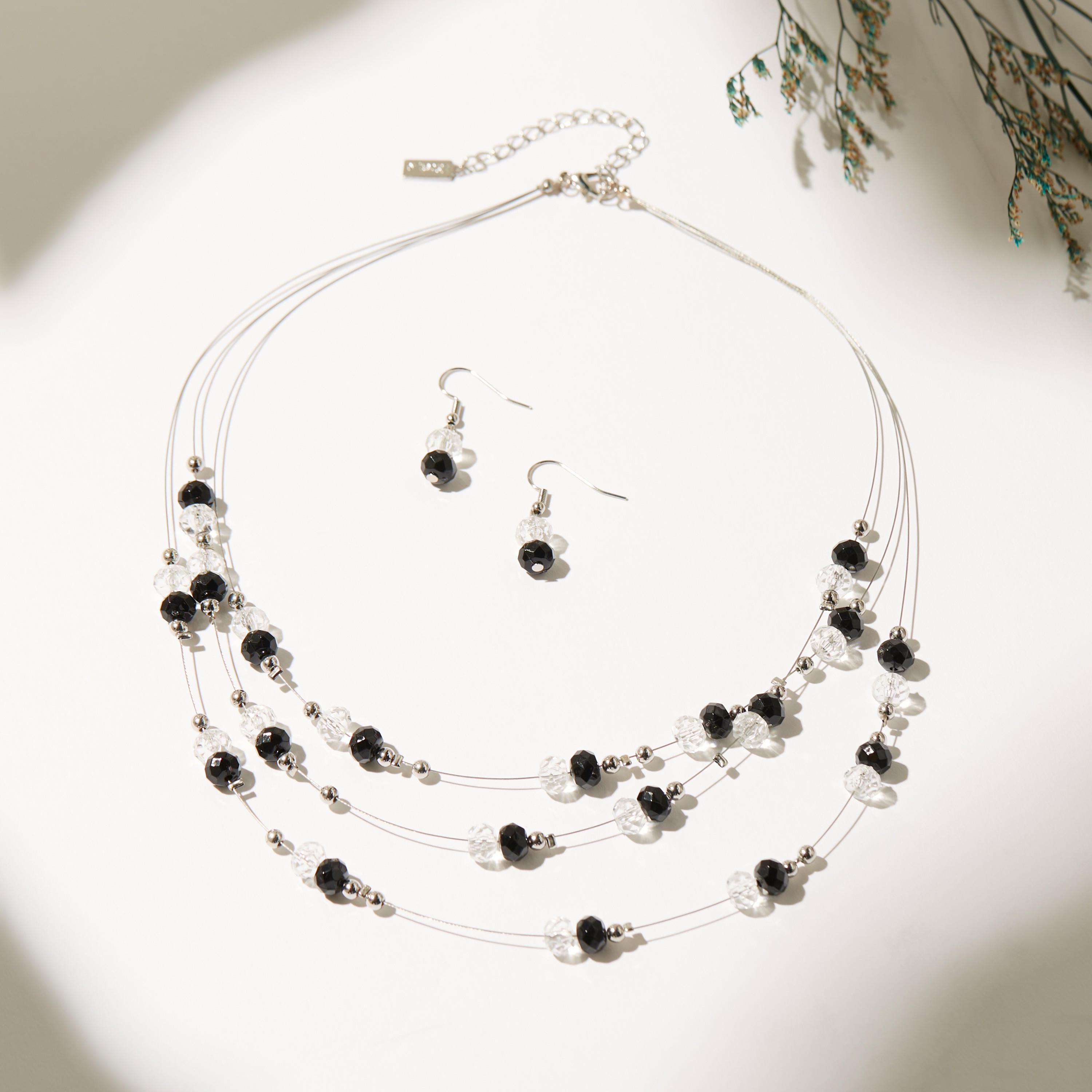 Embellished Pendant Necklace and Earrings Set-women-watchesandjewellery-jewellery-jewellerysets-image-1