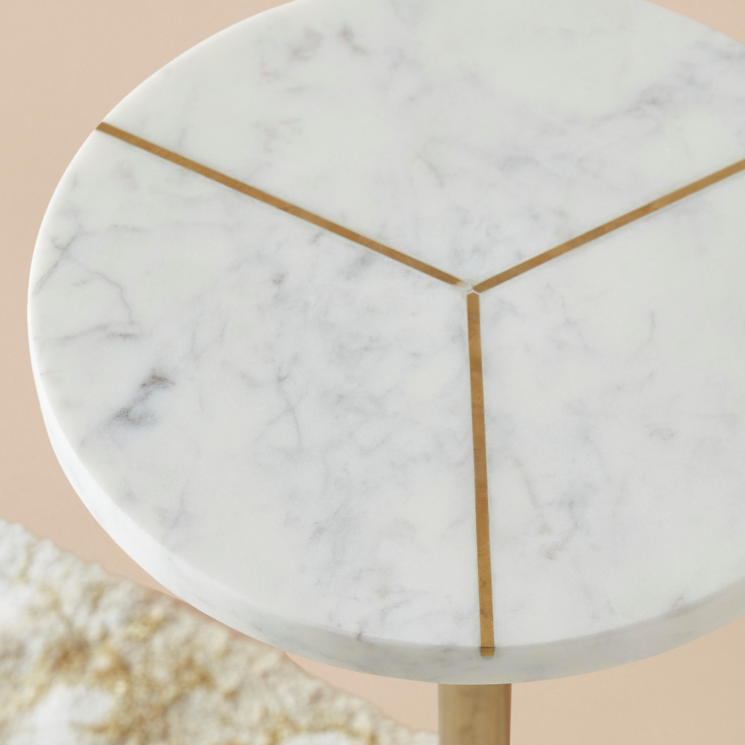 Round Marble Top Accent Table - 23x23x54 cms-furniture-livingroom-sideandendtables-image-3