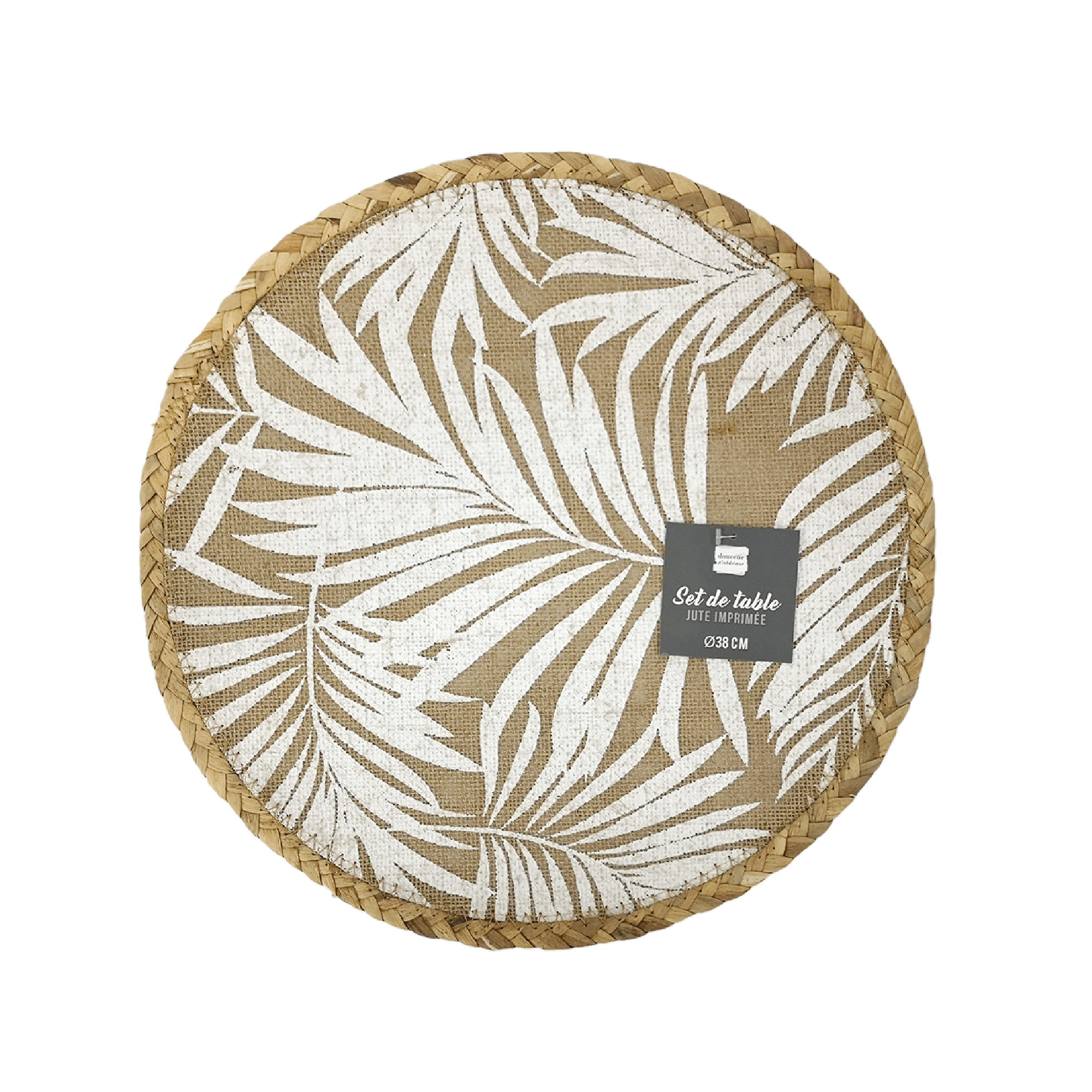 Leaf Print Jute Placemat - 38 cms-household-dining-tablelinen-placemats-image-3