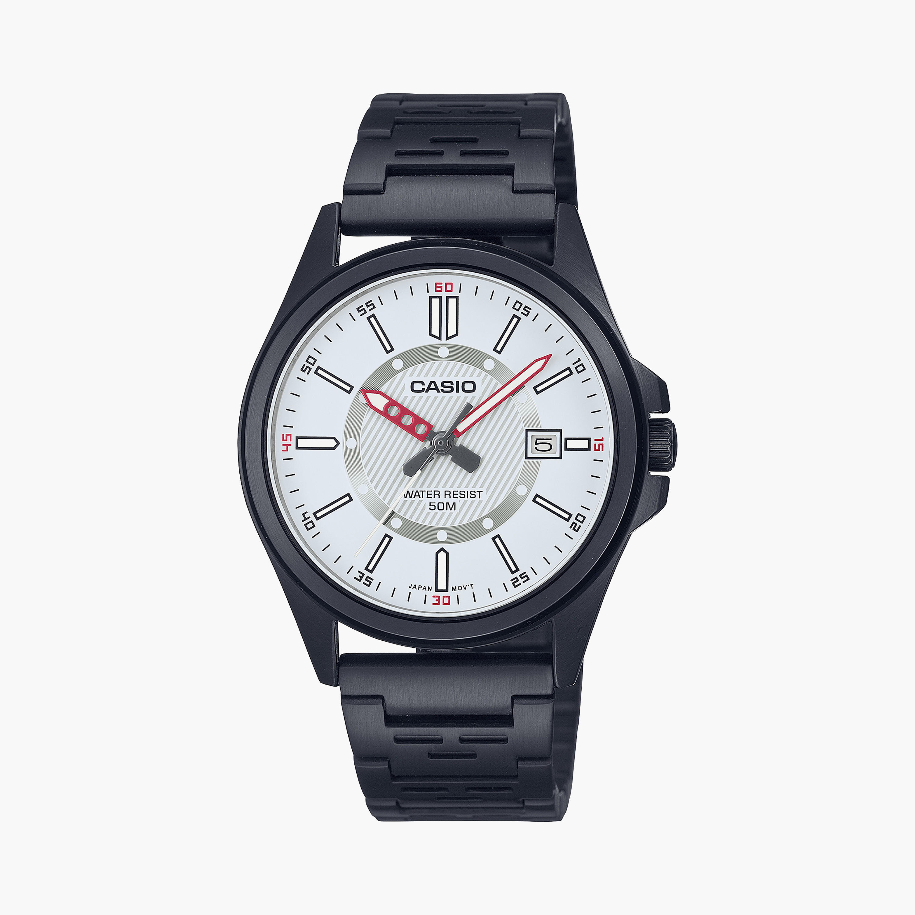 Casio Men's Black Analog Stainless Steel Strap Watch | MTP-E700B-7EVDF | 40 MM-men-watchesandjewellery-watches-image-1
