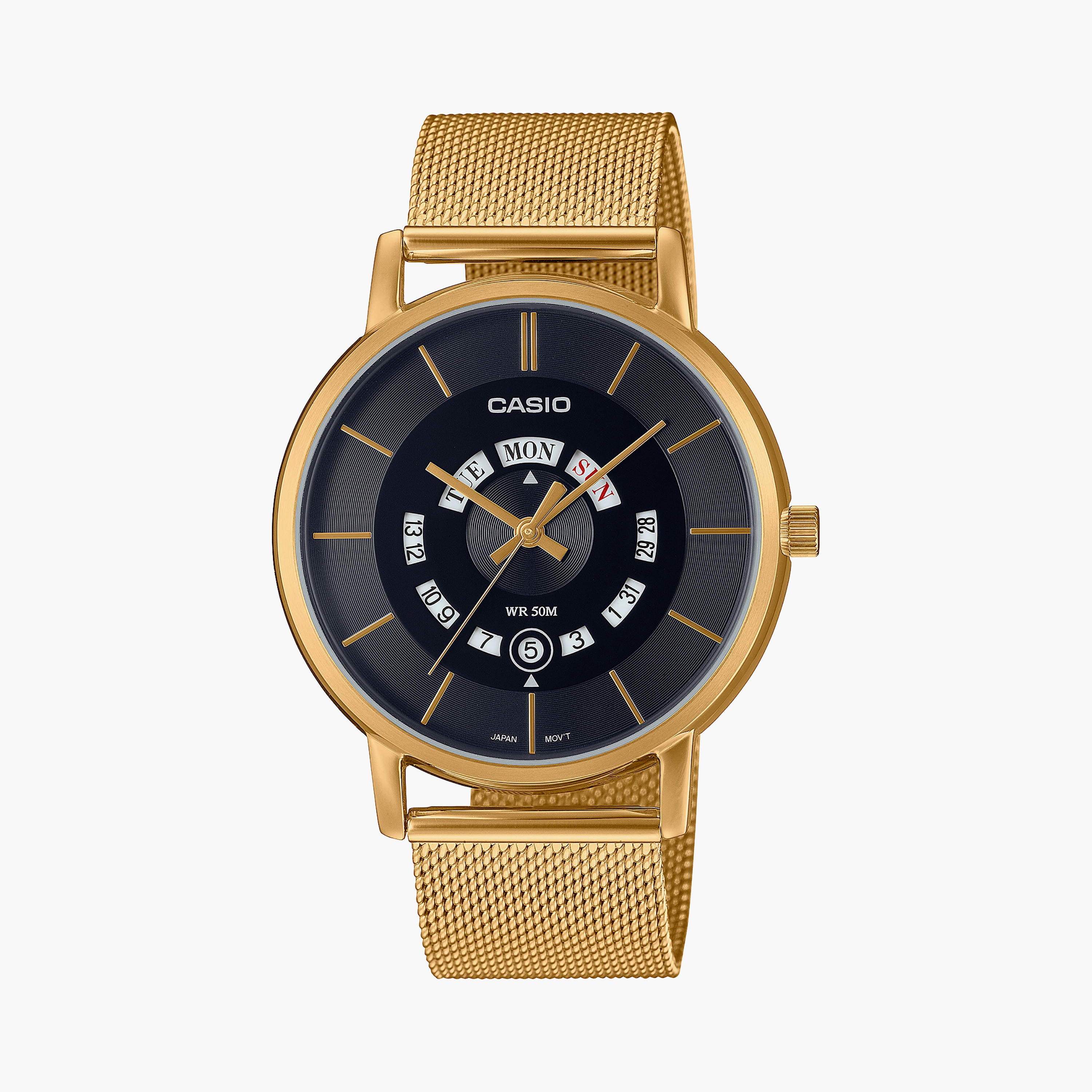 MTP-B135MG-1AVDF | ساعة أنالوج ذهبية بسوار ستانلس ستيل من كاسيو للرجال-men-watchesandjewellery-watches-image-1
