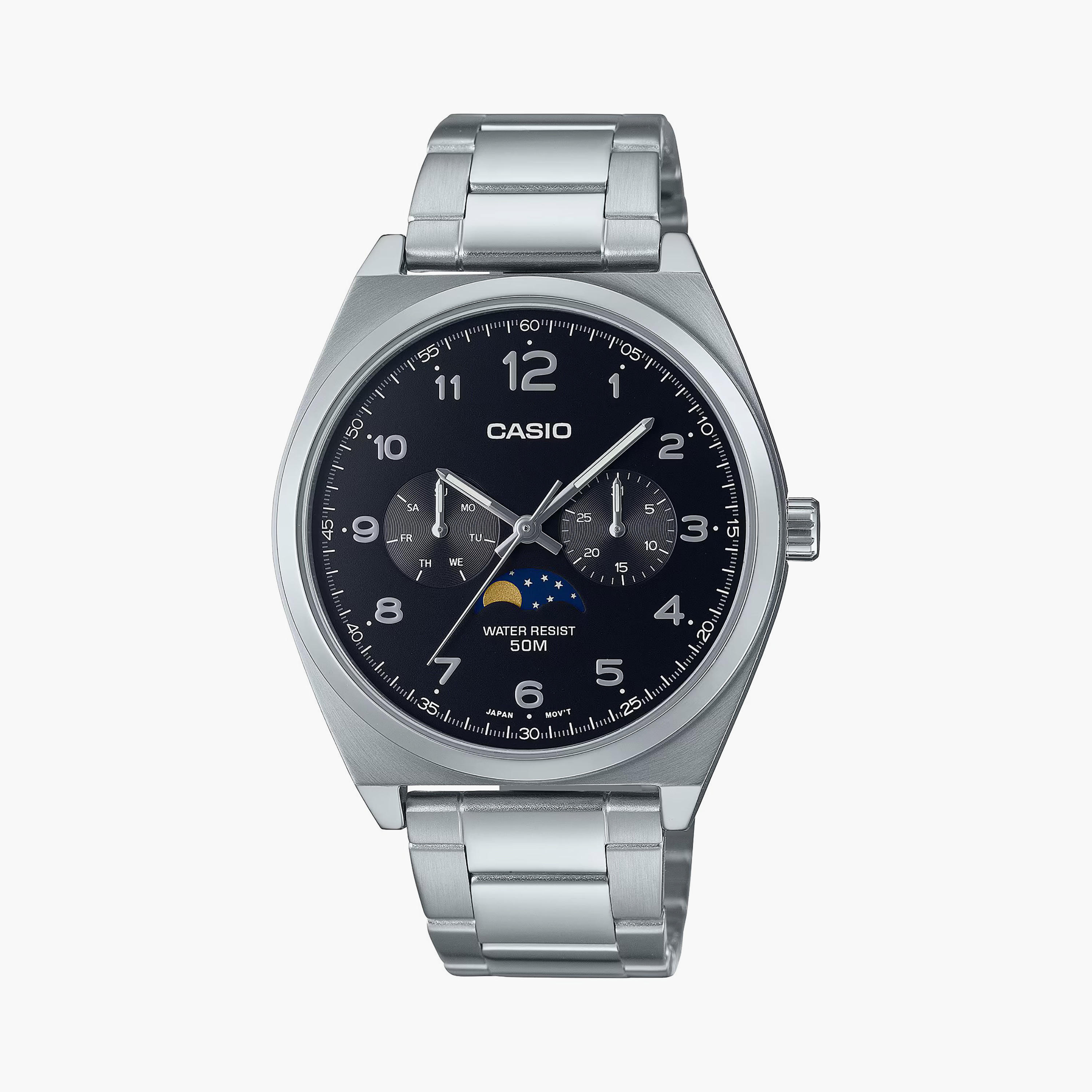  MTP-M300D-1AVDF | ساعة أنالوج فضية بسوار ستانلس ستيل من كاسيو للرجال-men-watchesandjewellery-watches-image-1