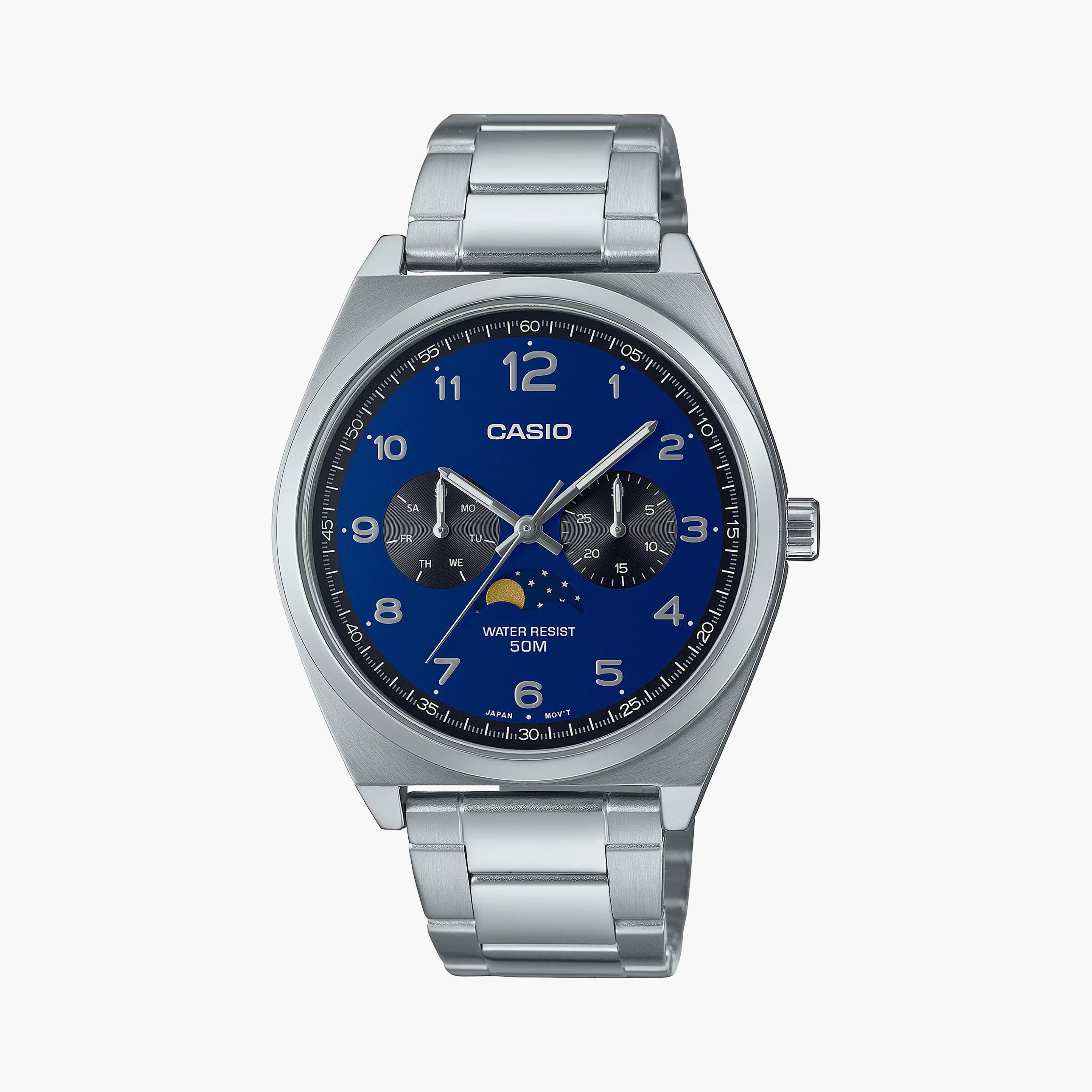  MTP-M300D-2AVDF | ساعة أنالوج فضية بسوار ستانلس ستيل من كاسيو للرجال-men-watchesandjewellery-watches-image-1