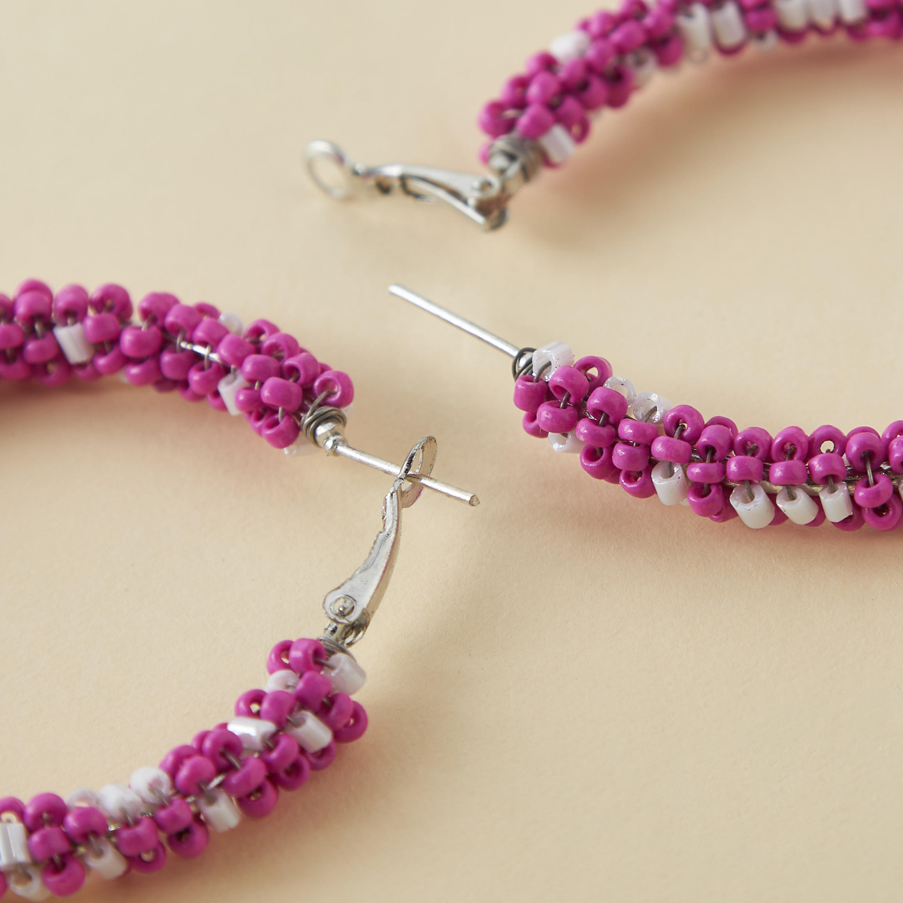 Metallic Hoop Earrings with Hinge Closure-women-watchesandjewellery-jewellery-earrings-image-4