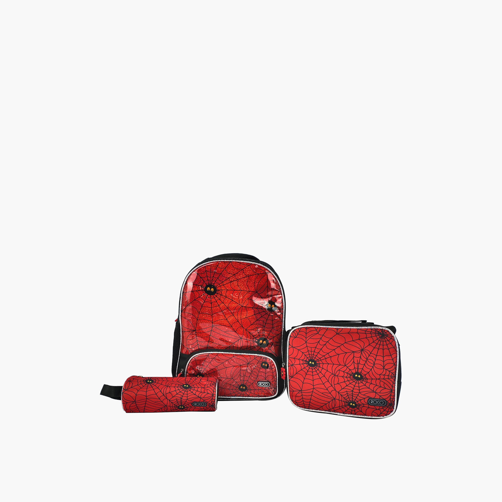 Roco Spider Web Print 3-Piece Backpack Set - 16 inches-school-bagsandbackpacks-sets-image-1