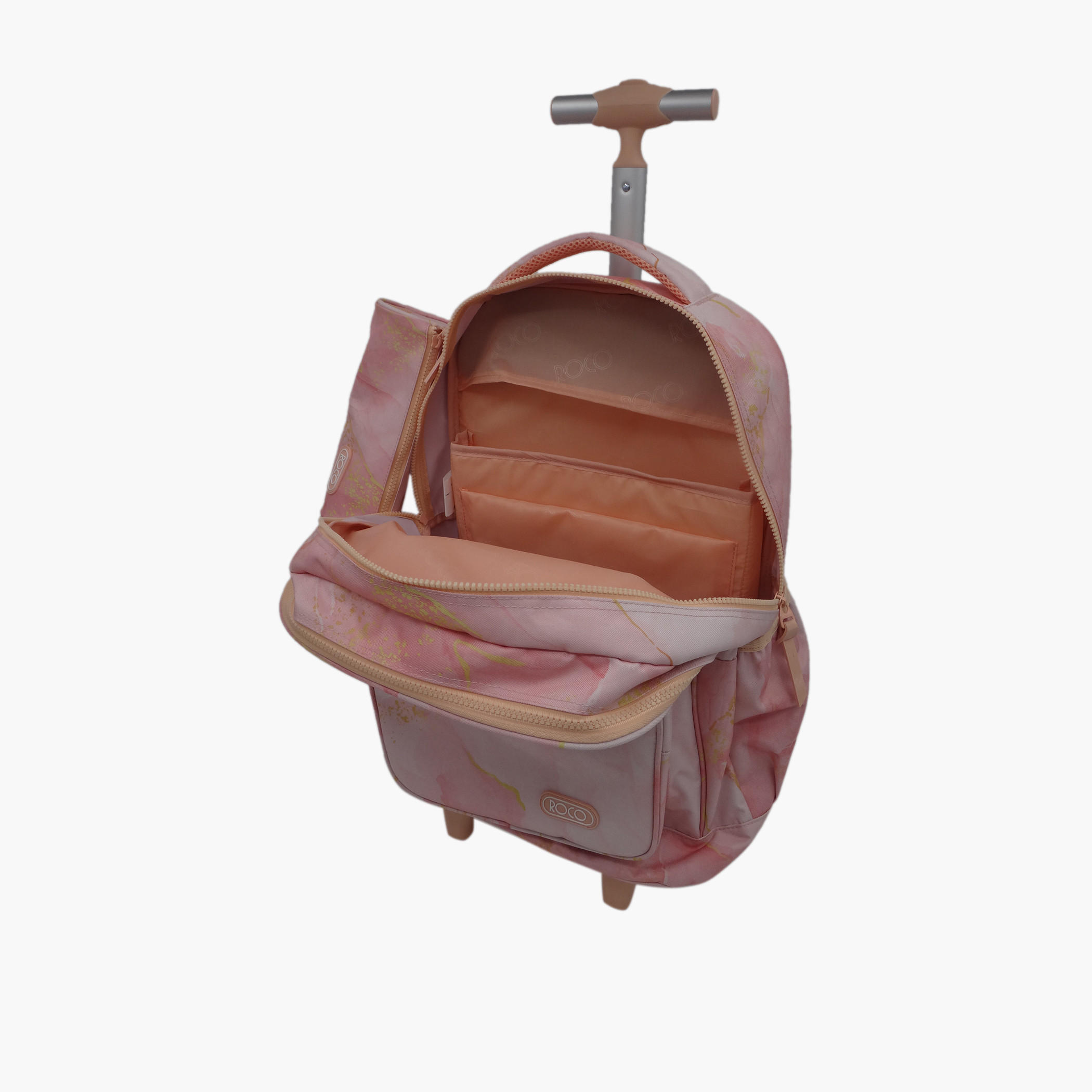 Roco Marble Print Trolley Backpack - 18 inches-school-bagsandbackpacks-trolleybags-image-3