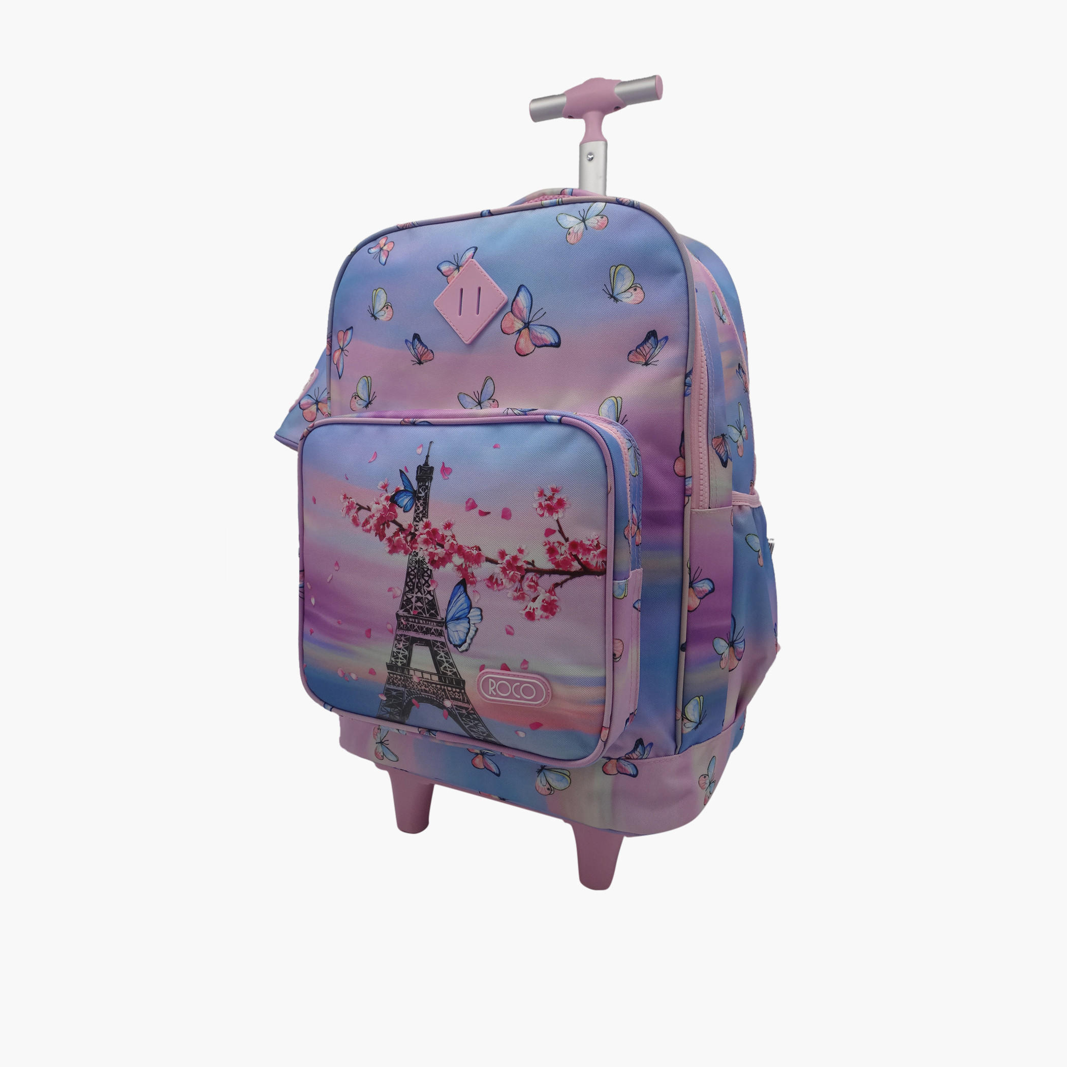 Roco Printed Trolley Bag with Retractable Handle and Pencil Case - 18 inches-school-bagsandbackpacks-trolleybags-image-1