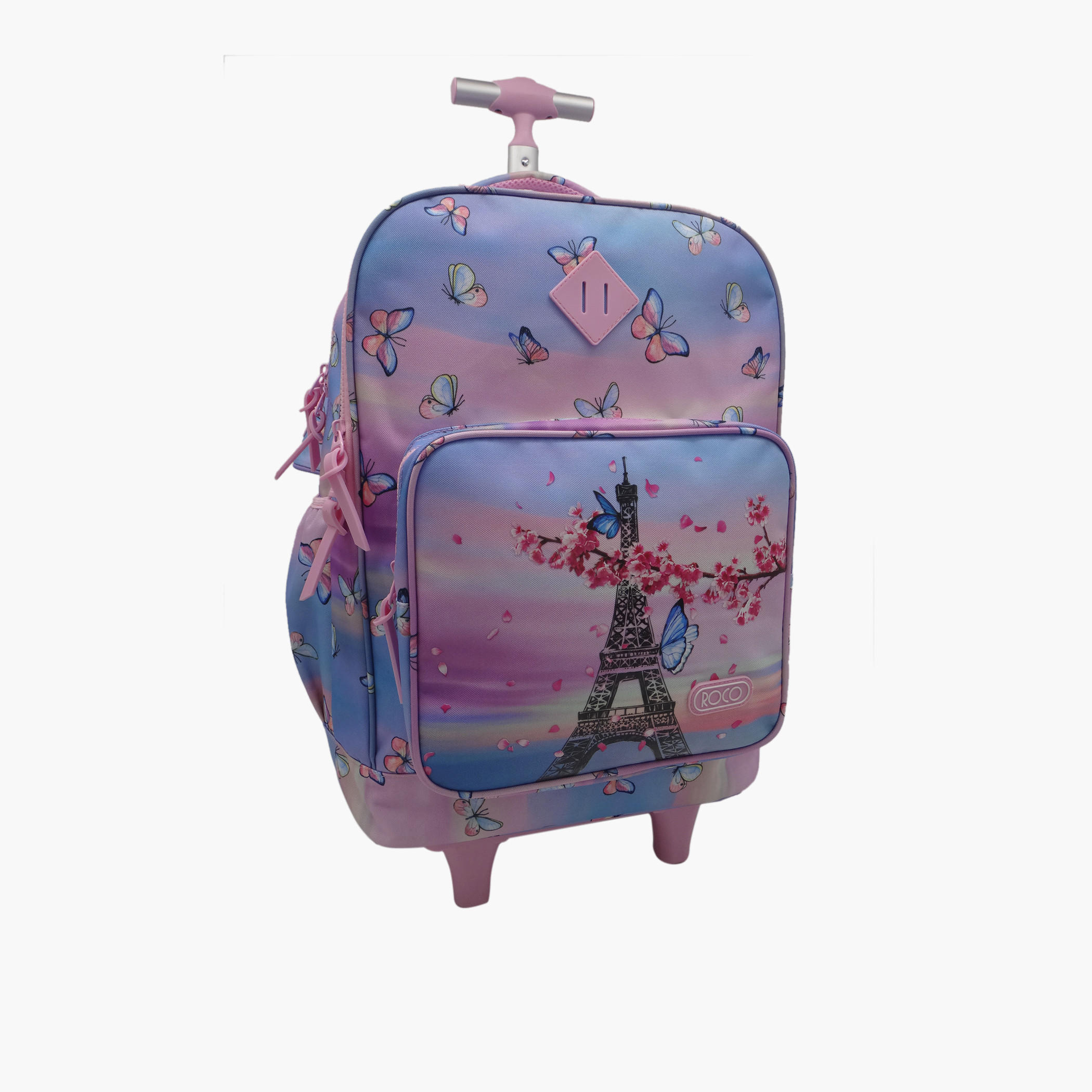 Roco Printed Trolley Bag with Retractable Handle and Pencil Case - 18 inches-school-bagsandbackpacks-trolleybags-image-2