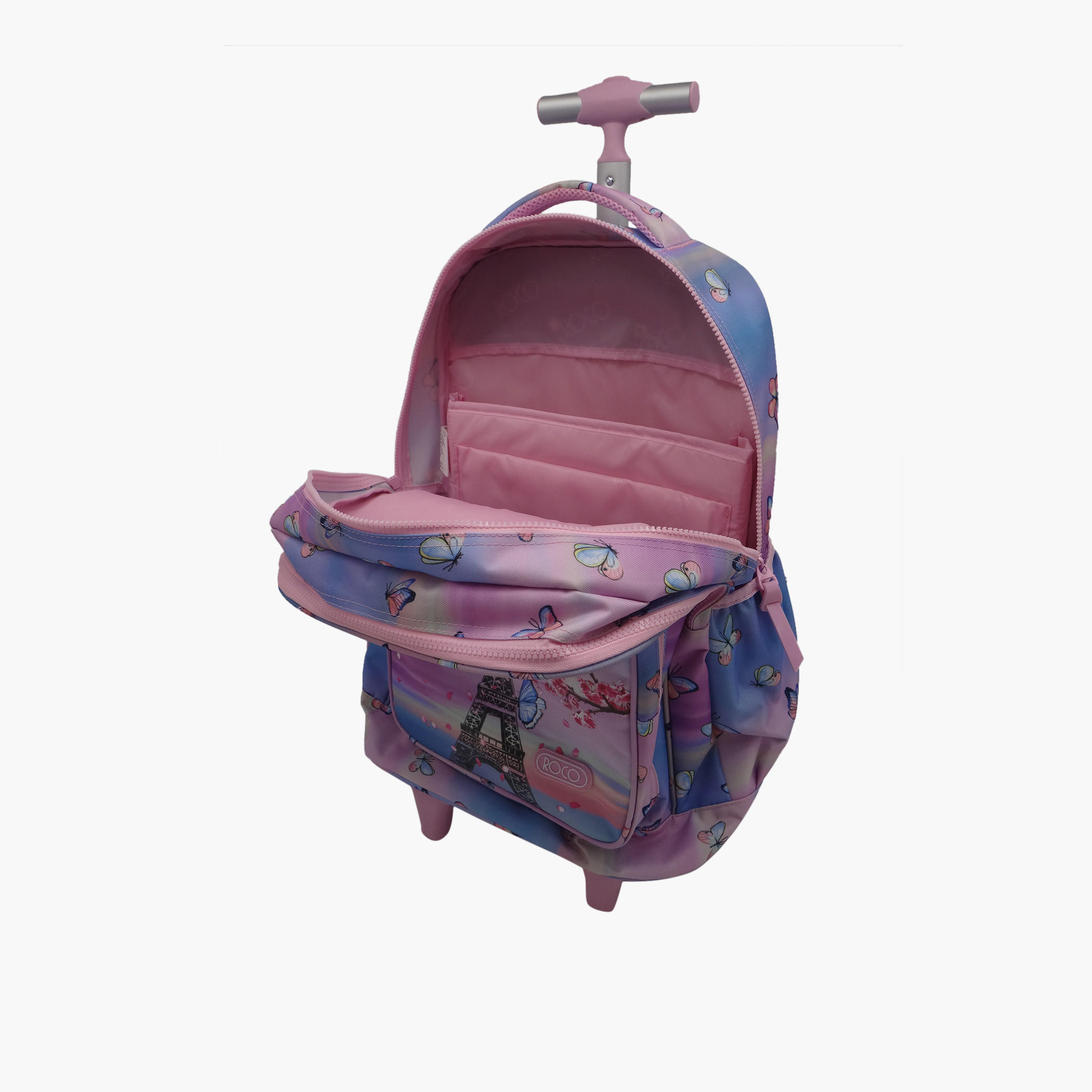 Roco Printed Trolley Bag with Retractable Handle and Pencil Case - 18 inches-school-bagsandbackpacks-trolleybags-image-3