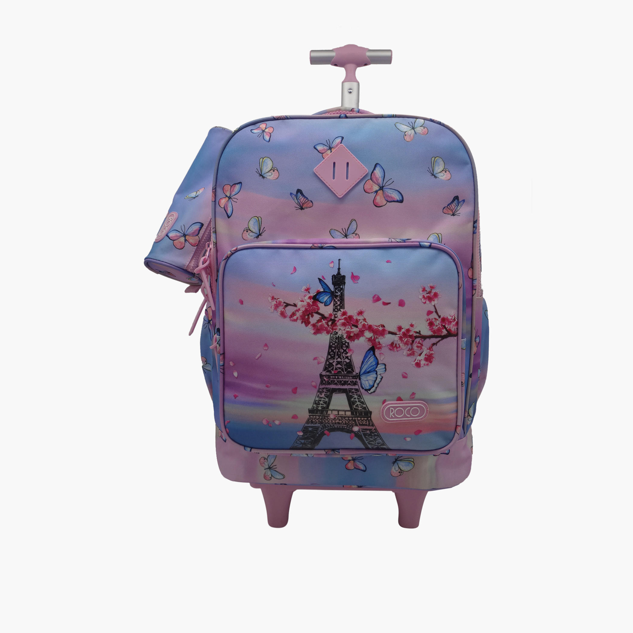Roco Printed Trolley Bag with Retractable Handle and Pencil Case - 18 inches-school-bagsandbackpacks-trolleybags-image-4