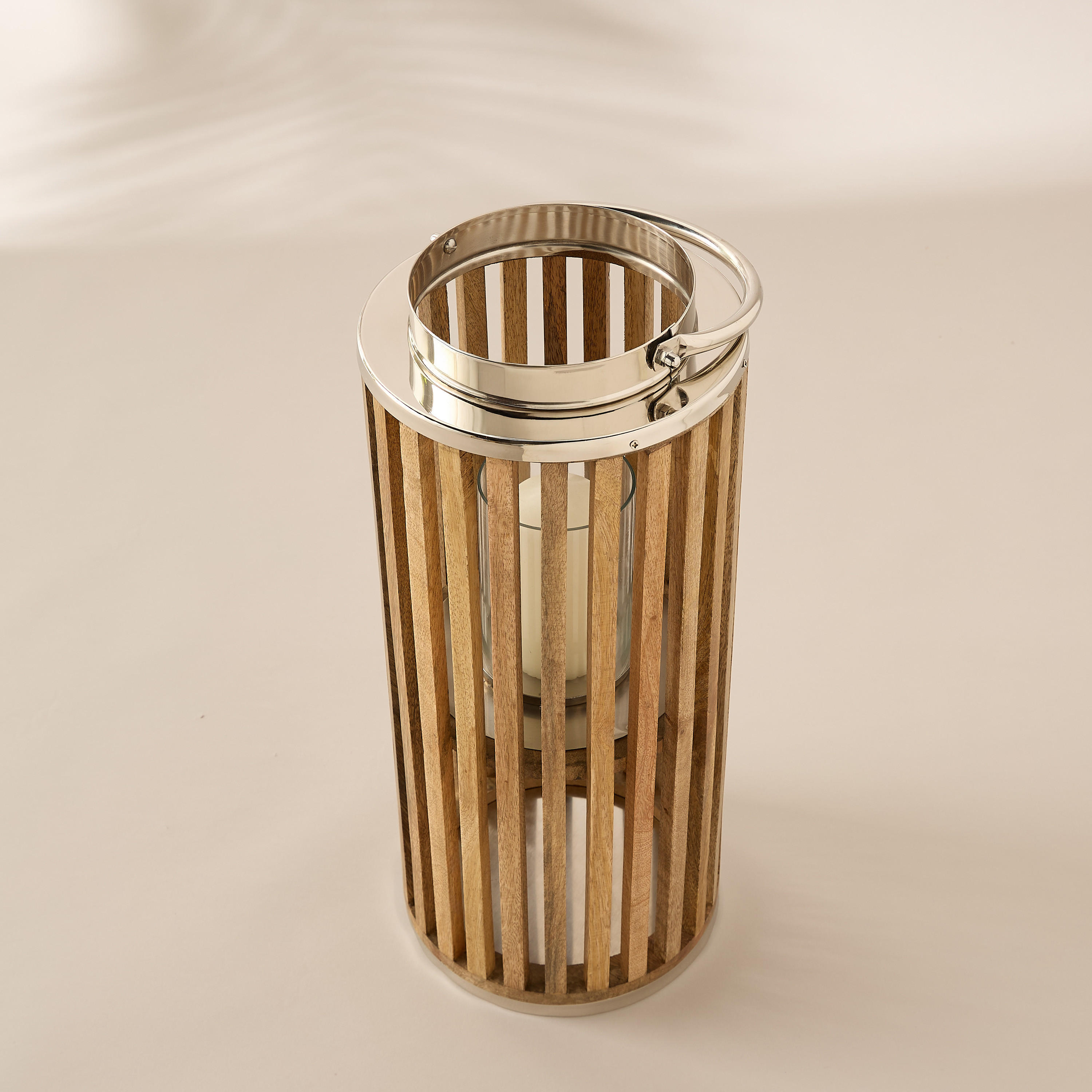 Slatted Wooden Candle Lantern - 56 cms-household-decor-candleholdersandlanterns-image-3