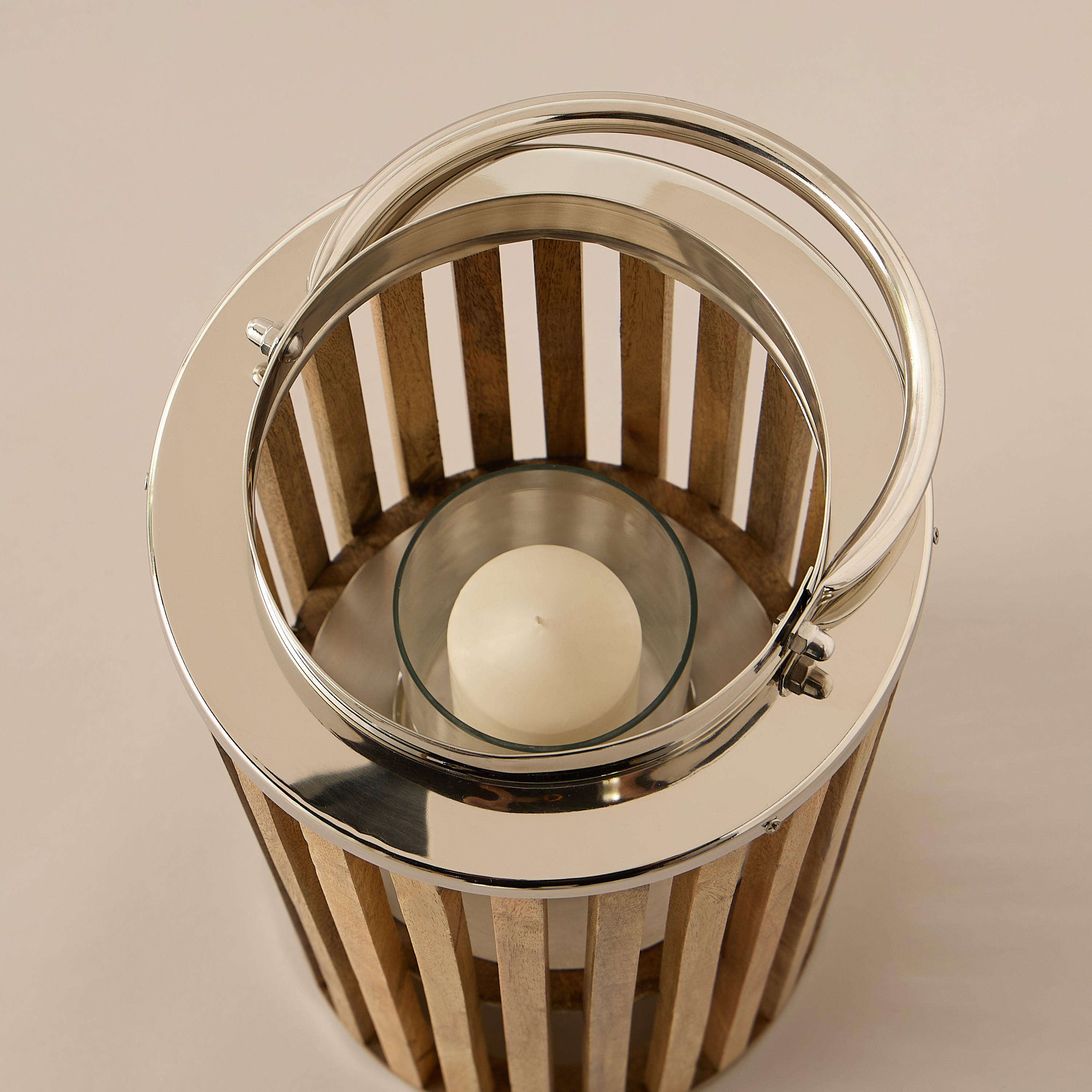 Slatted Wooden Candle Lantern - 56 cms-household-decor-candleholdersandlanterns-image-6