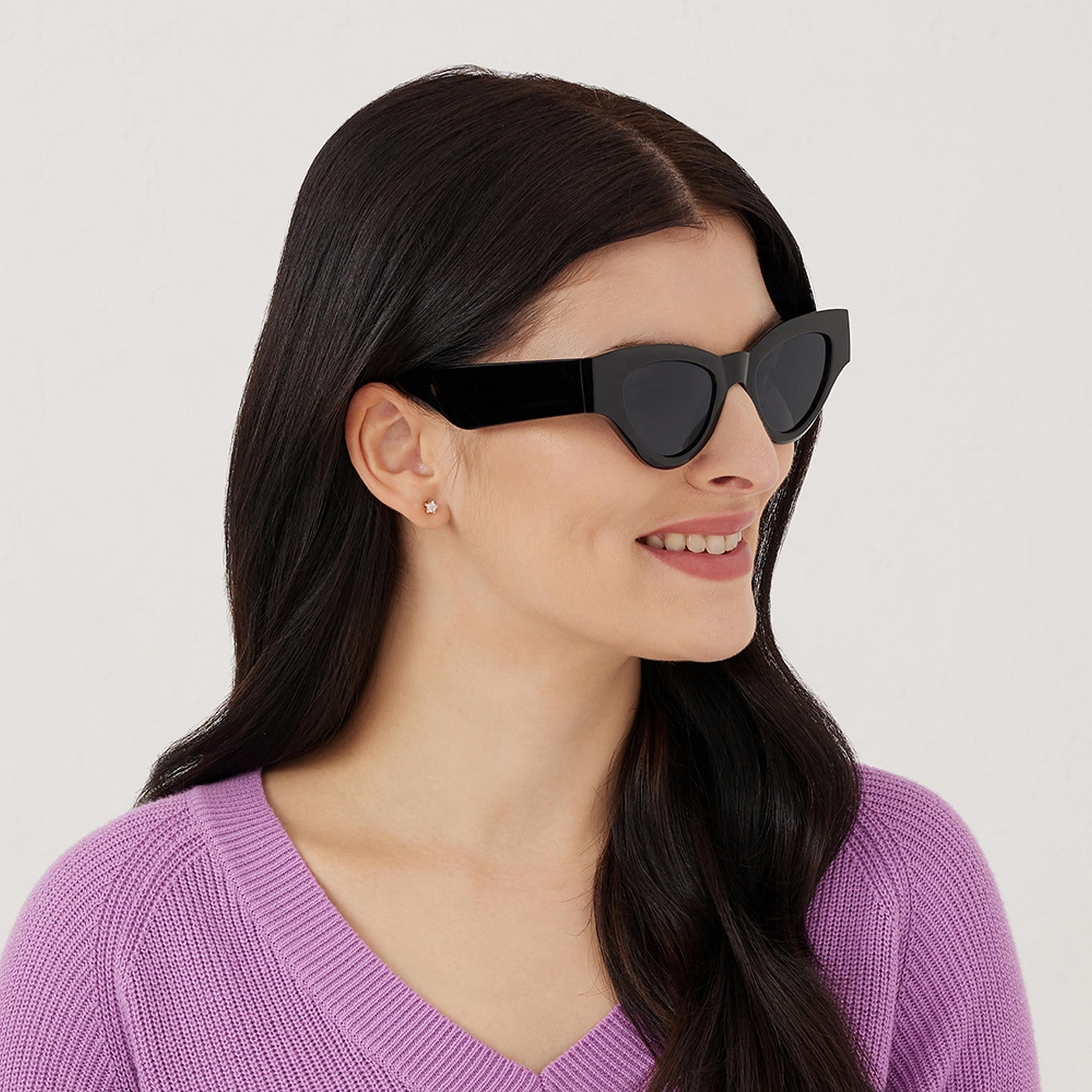 نظارة شمسية بعدسات سوداء ذات كات آي من بلاك أوت بيريوينكل مع 50 مم -women-sunglasses-image-6