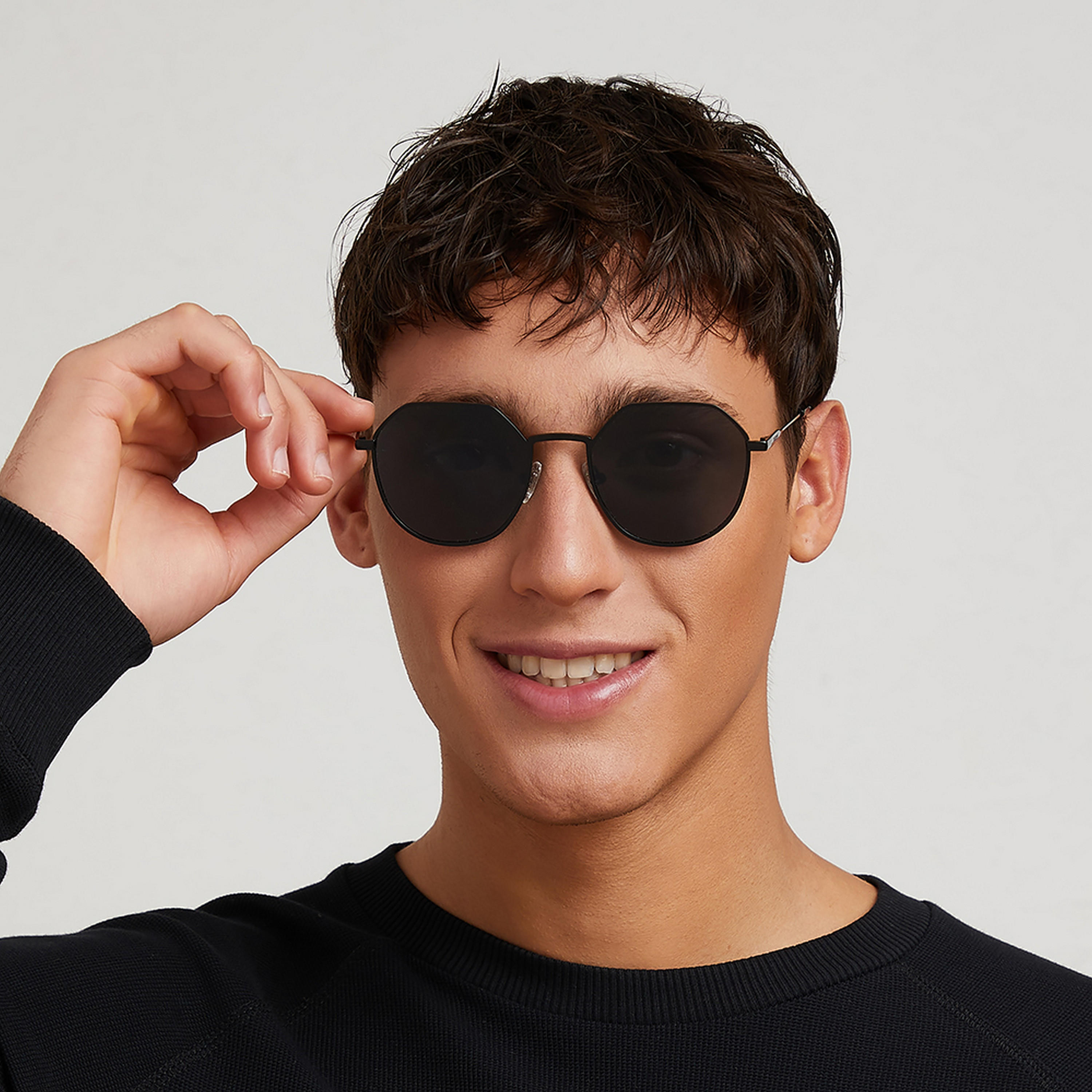 نظارة شمسية ومستقطبة بعدسات سوداء ذات هندسية من 30 ساندايز تيرن أب مع 52 مم -men-sunglasses-image-4