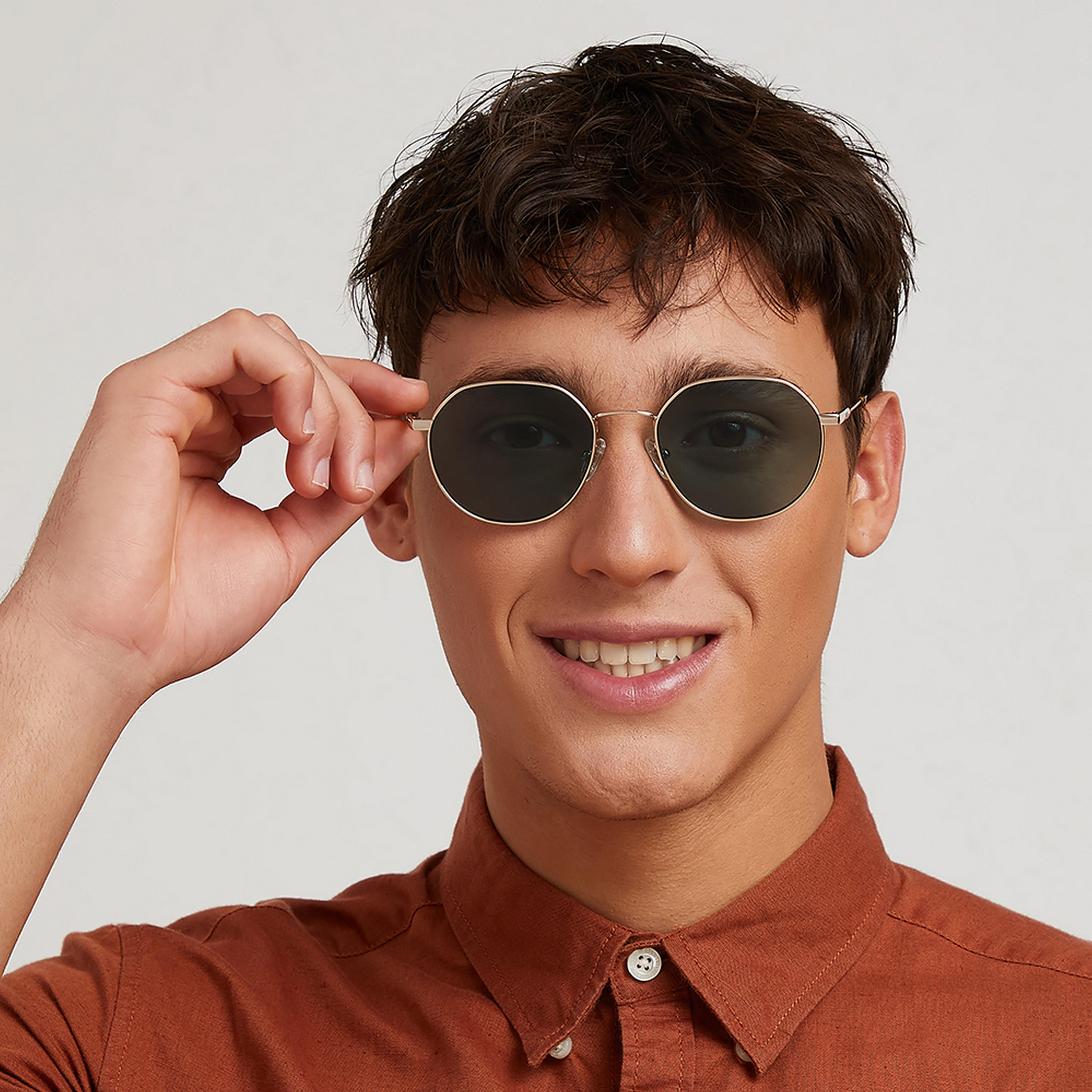 30Sundays Men Green Lens 53 mm Round Sunglasses | 30S-000249-2906-men-sunglasses-image-5