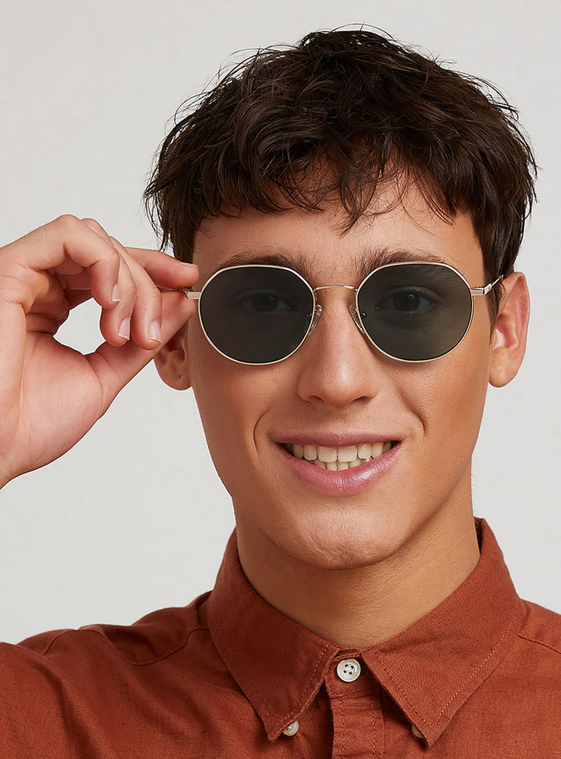 30Sundays Men Green Lens 53 mm Round Sunglasses | 30S-000249-2906-men-sunglasses-image-5