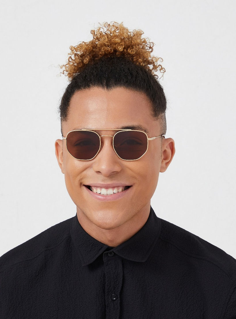 30Sundays Men Brown Lens 54 mm Geometric Sunglasses | 30S-000254-2904-men-sunglasses-image-5