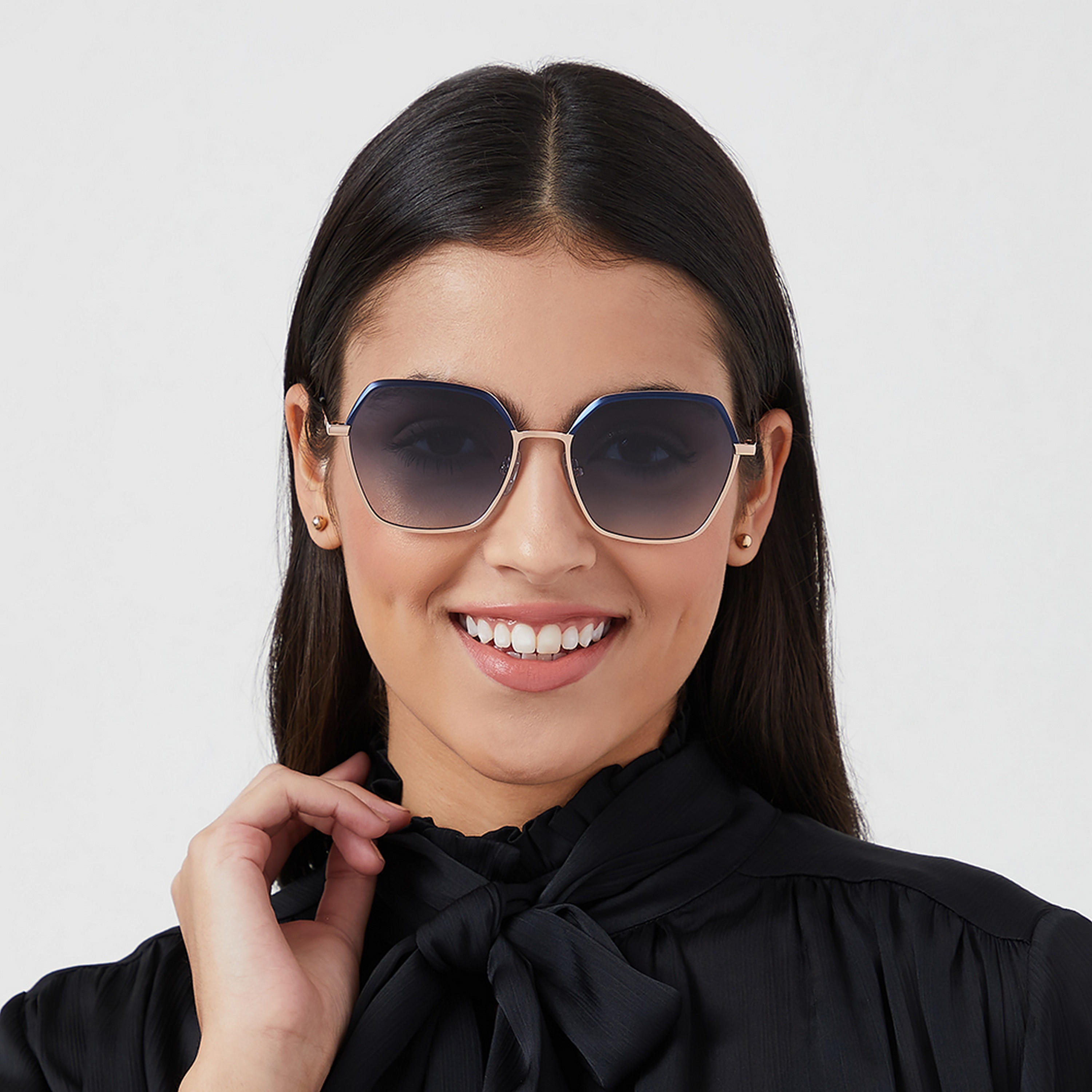 30Sundays CERA  Blue Lens 53 mm Geometric Sunglasses -women-sunglasses-image-4