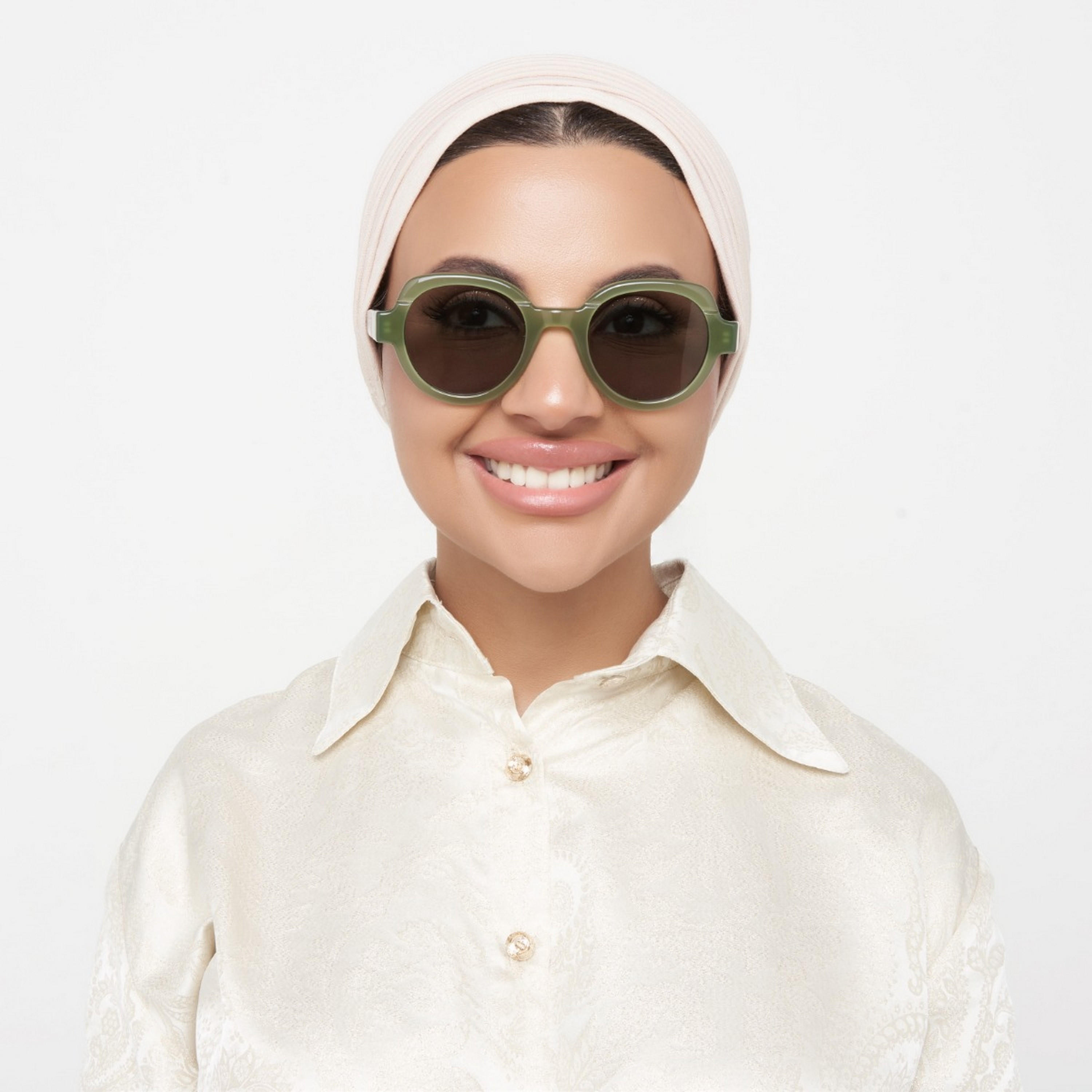30Sundays LAUREL Green Lens 49 mm Round Sunglasses -women-sunglasses-image-5