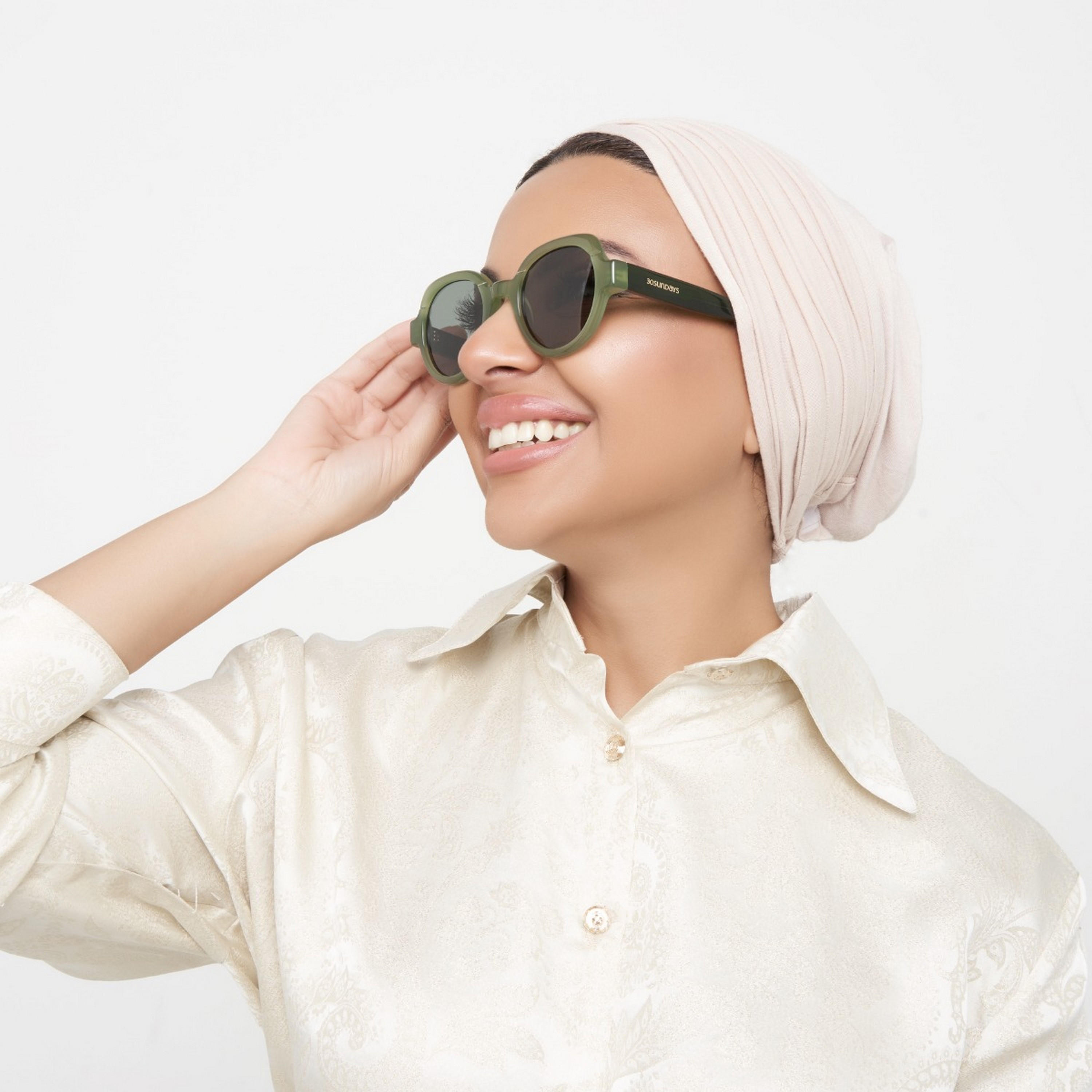 30Sundays LAUREL Green Lens 49 mm Round Sunglasses -women-sunglasses-image-6