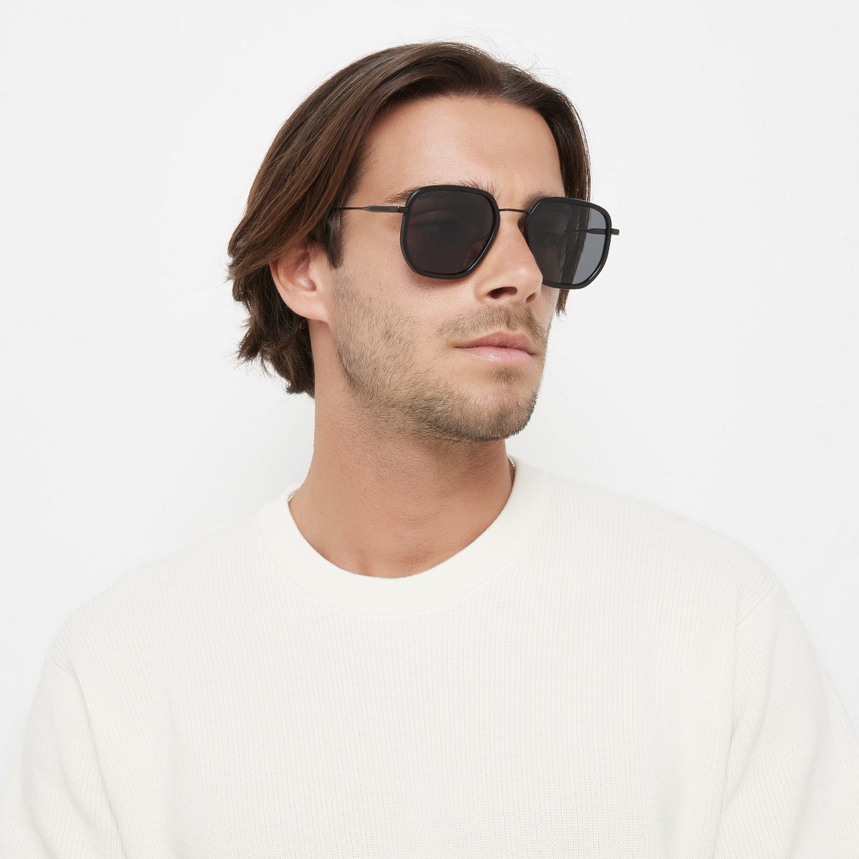 30Sundays Men Black Lens 55 mm Geometric Sunglasses | 30S-000281-0101-men-sunglasses-image-5