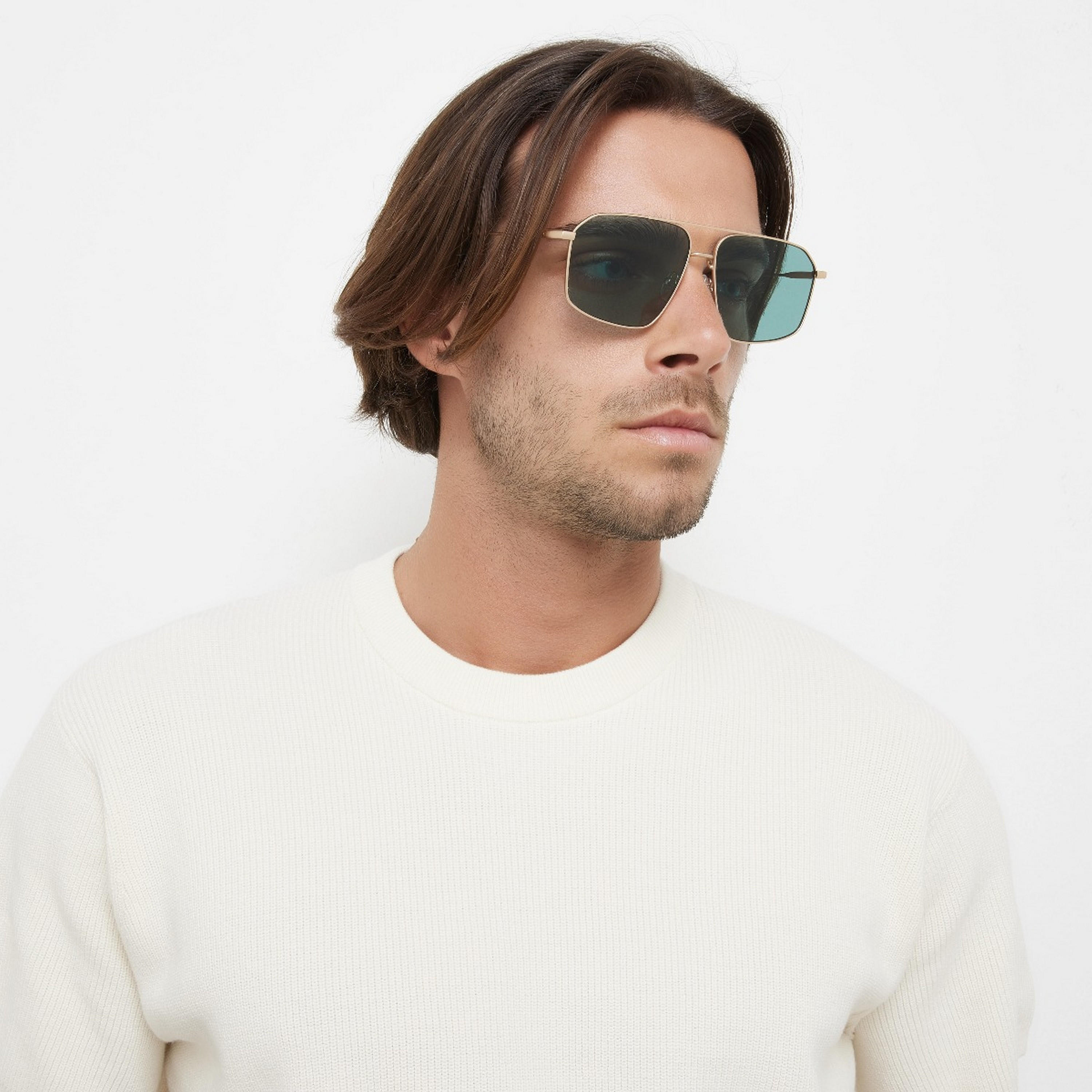 30Sundays Men Green Lens 60 mm Geometric Sunglasses | 30S-000284-2906-men-sunglasses-image-5
