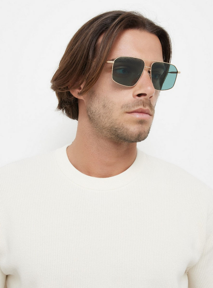 30Sundays Men Green Lens 60 mm Geometric Sunglasses | 30S-000284-2906-men-sunglasses-image-5