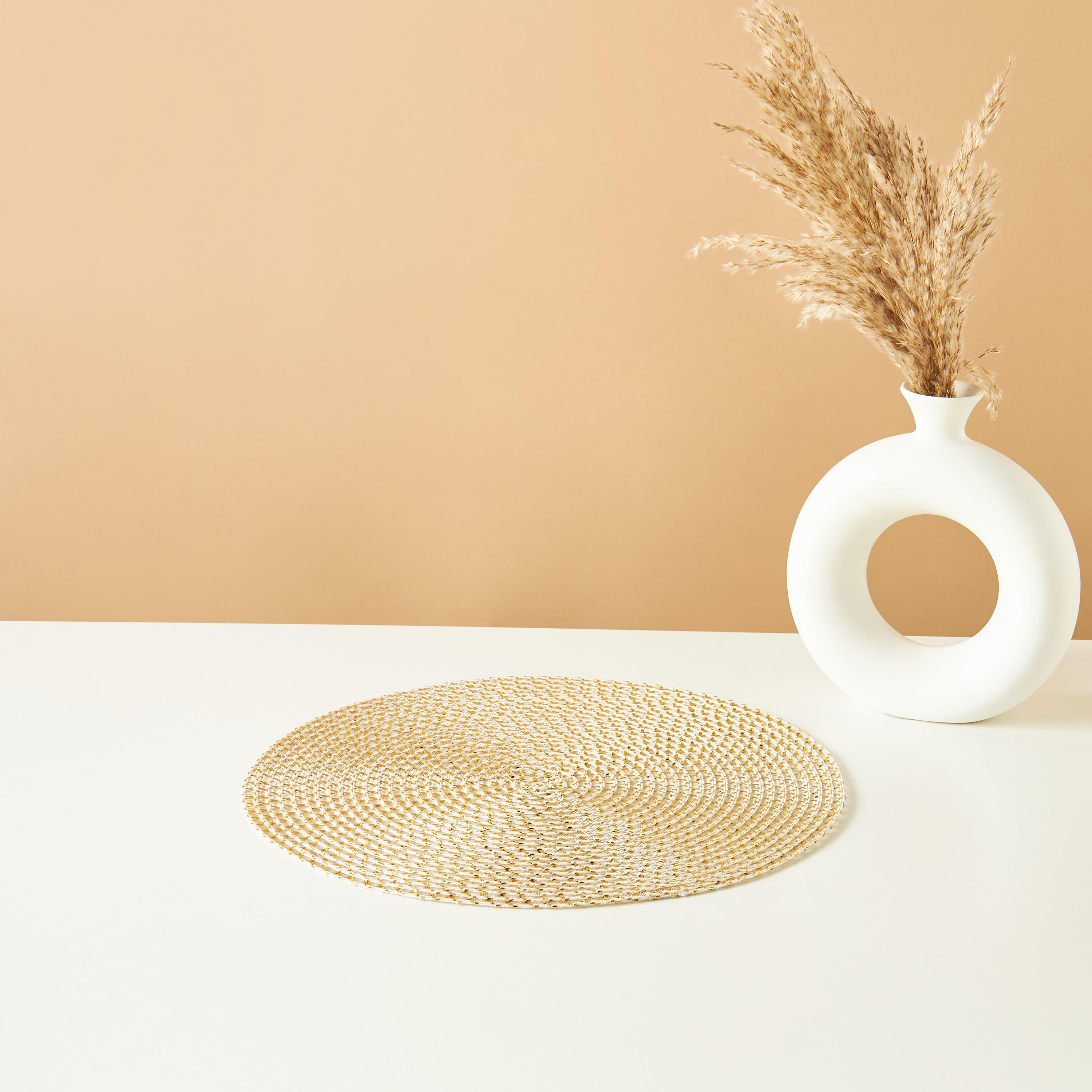 Textured Round Placemat - 38 cms-household-dining-tablelinen-placemats-image-1