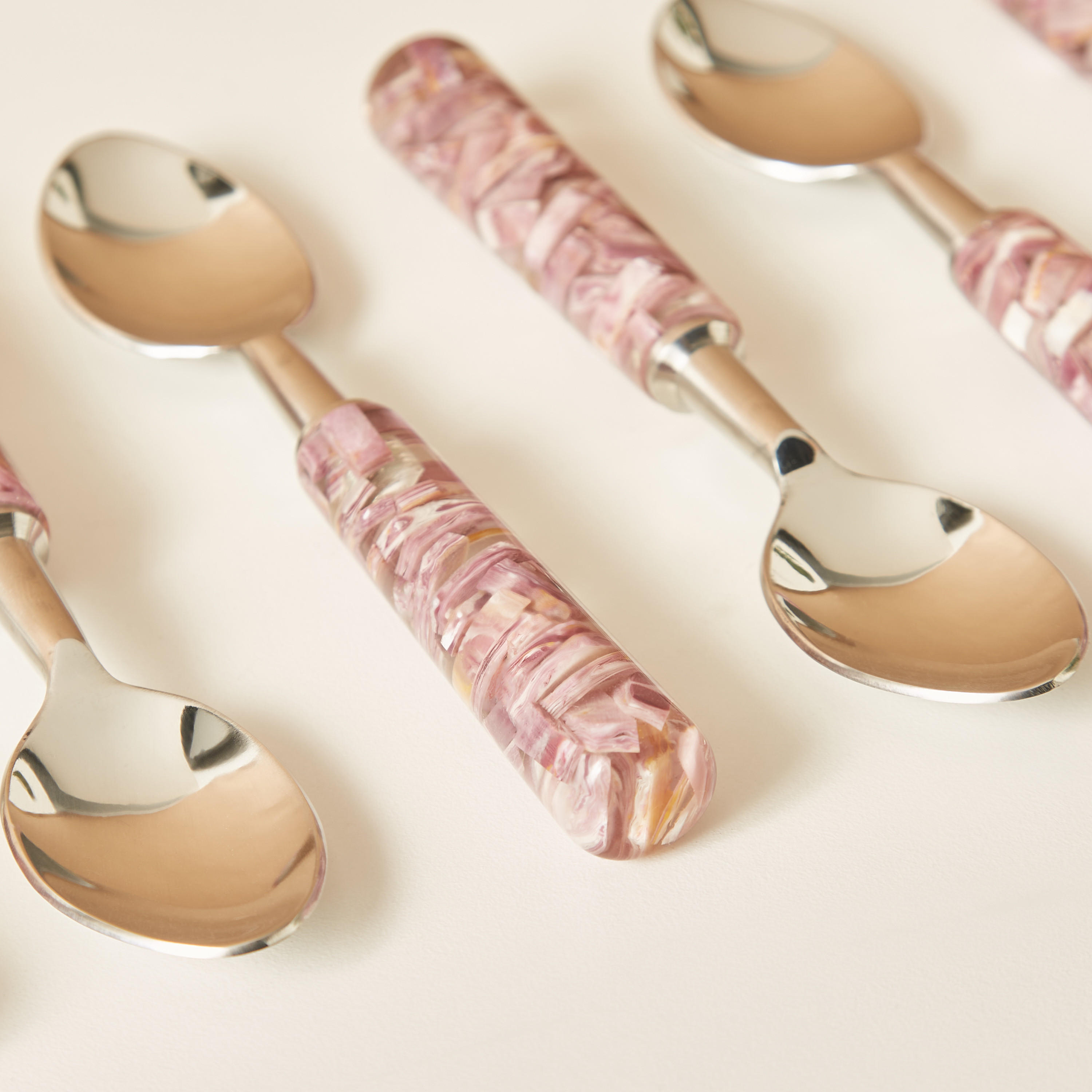 Marble Print Stainless Steel Spoon - Set of 6-household-dining-cutlery-cutlerysets-image-3