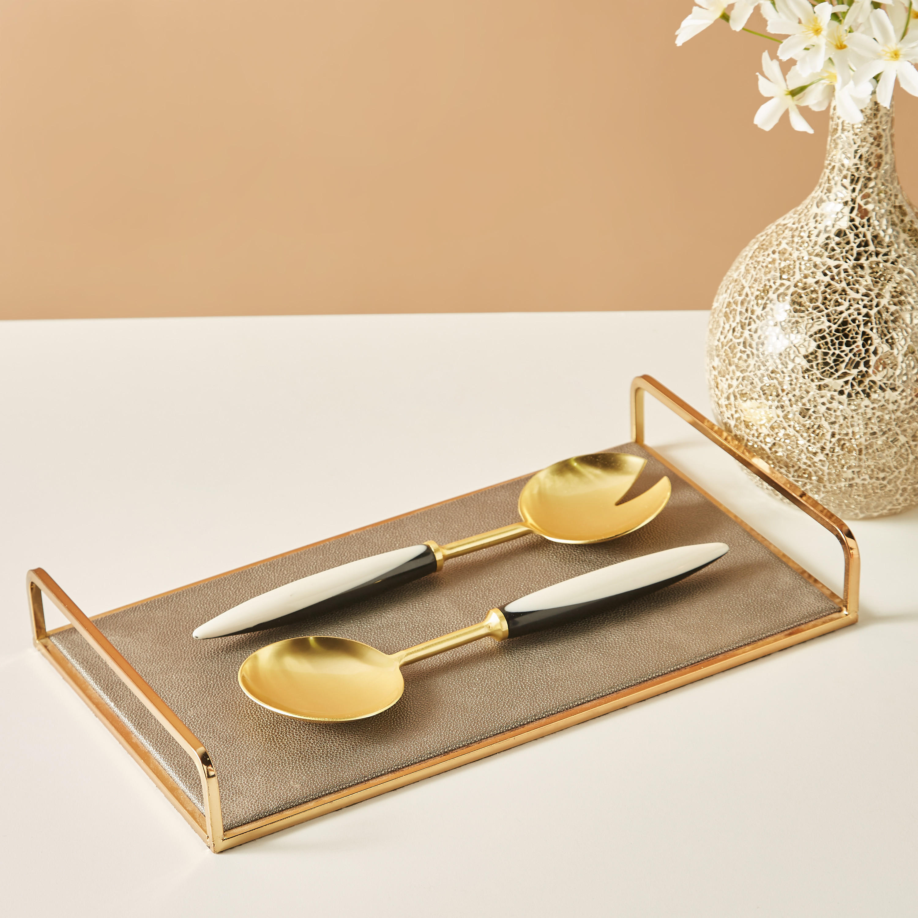 Metallic 2-Piece Stainless Steel Salad Server Set-household-dining-cutlery-cutlerysets-image-1