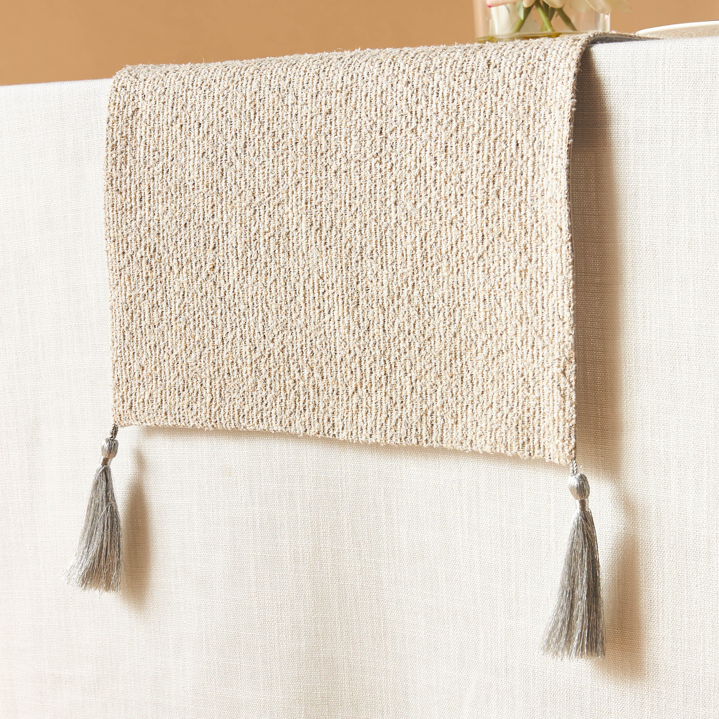 Gia Como Woven Textured Table Runner with Tassels - 180x33 cms-household-dining-tablelinen-runnersandtablecovers-image-2