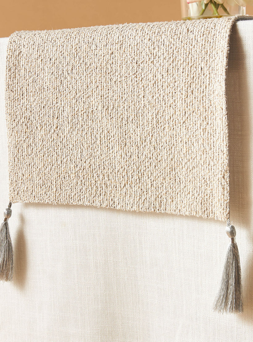 Gia Como Woven Textured Table Runner with Tassels - 180x33 cms-household-dining-tablelinen-runnersandtablecovers-image-2