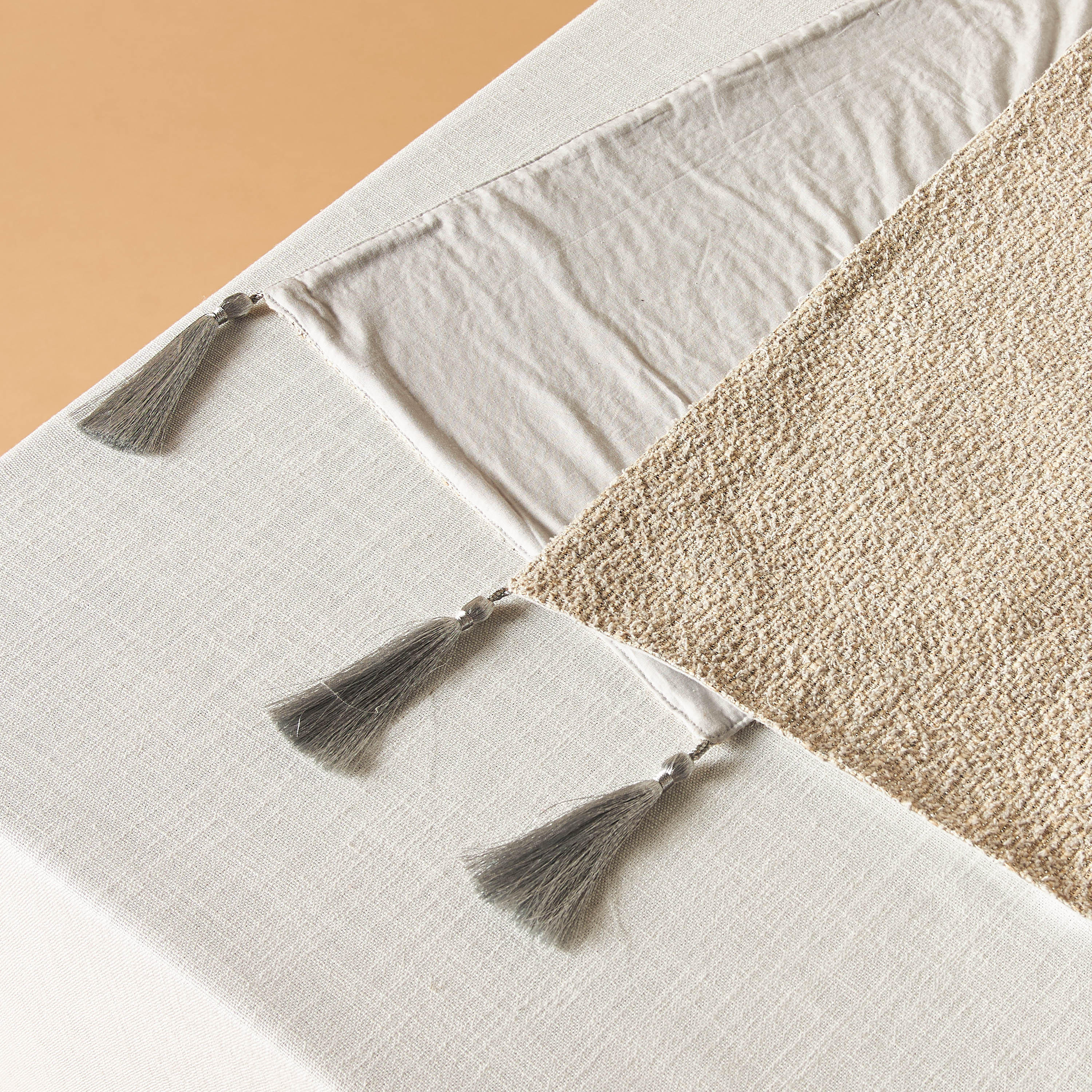 Gia Como Woven Textured Table Runner with Tassels - 180x33 cms-household-dining-tablelinen-runnersandtablecovers-image-4