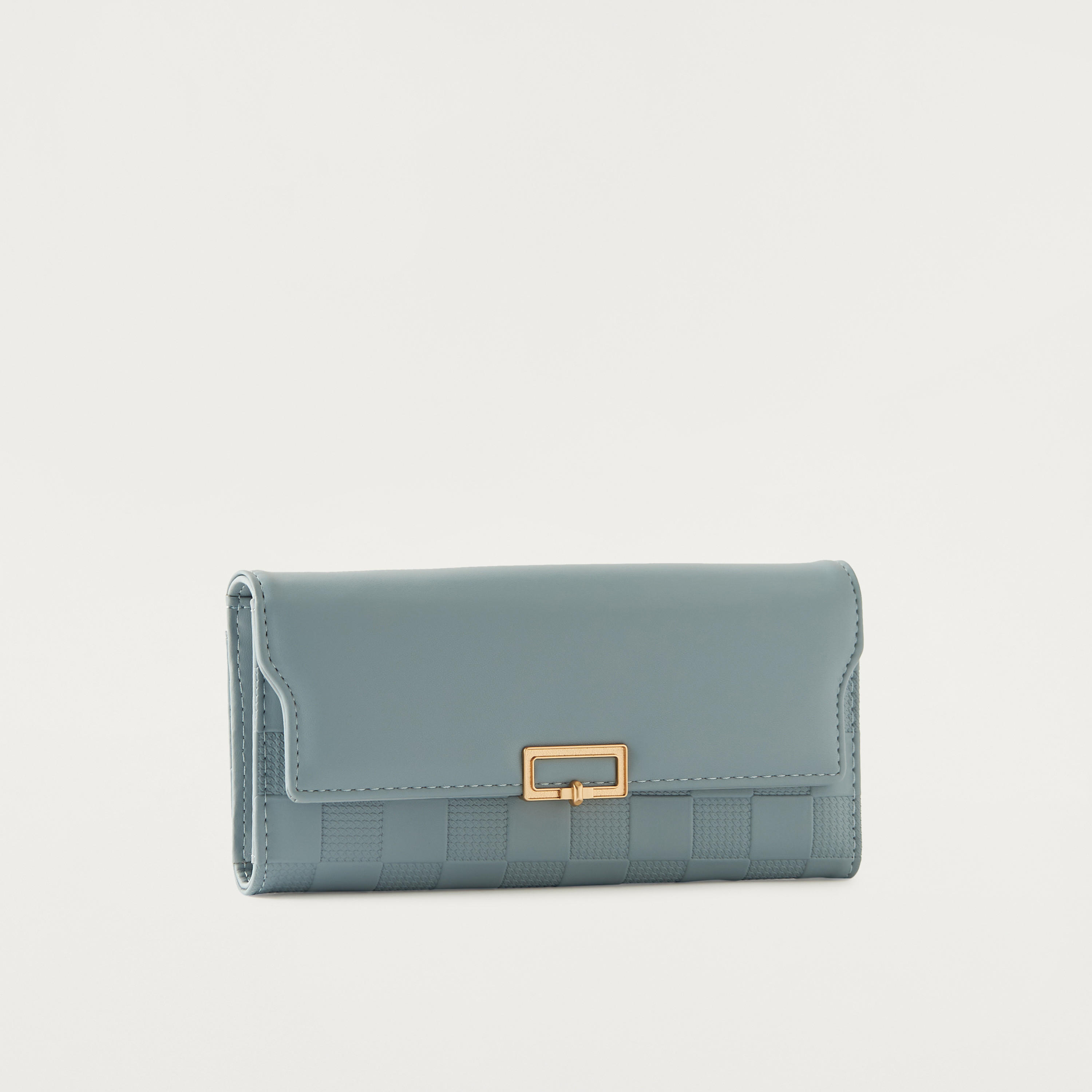 Sasha Textured Tri-Fold Wallet with Button Closure-women-bagsandwallets-wallets-image-2