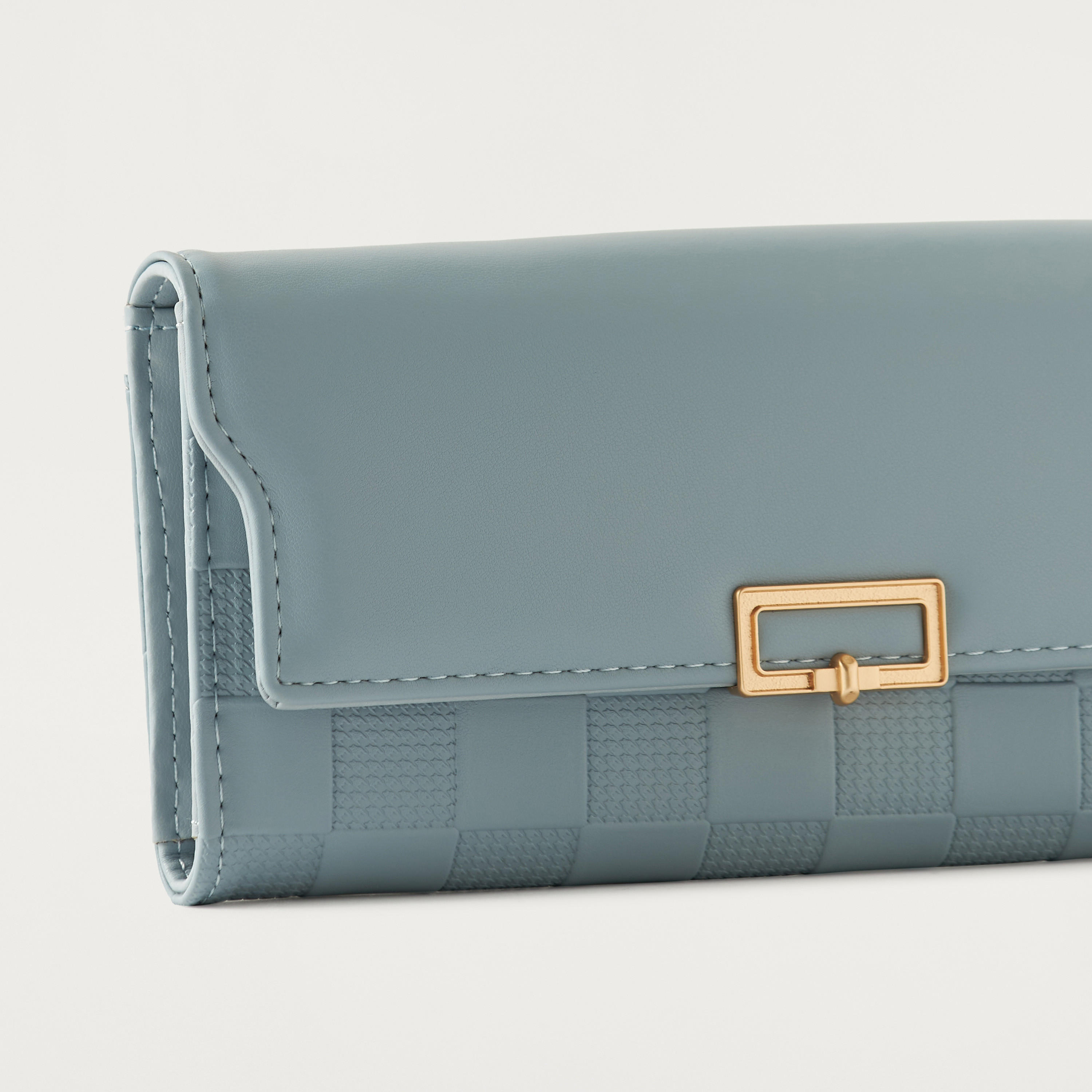 Sasha Textured Tri-Fold Wallet with Button Closure-women-bagsandwallets-wallets-image-3