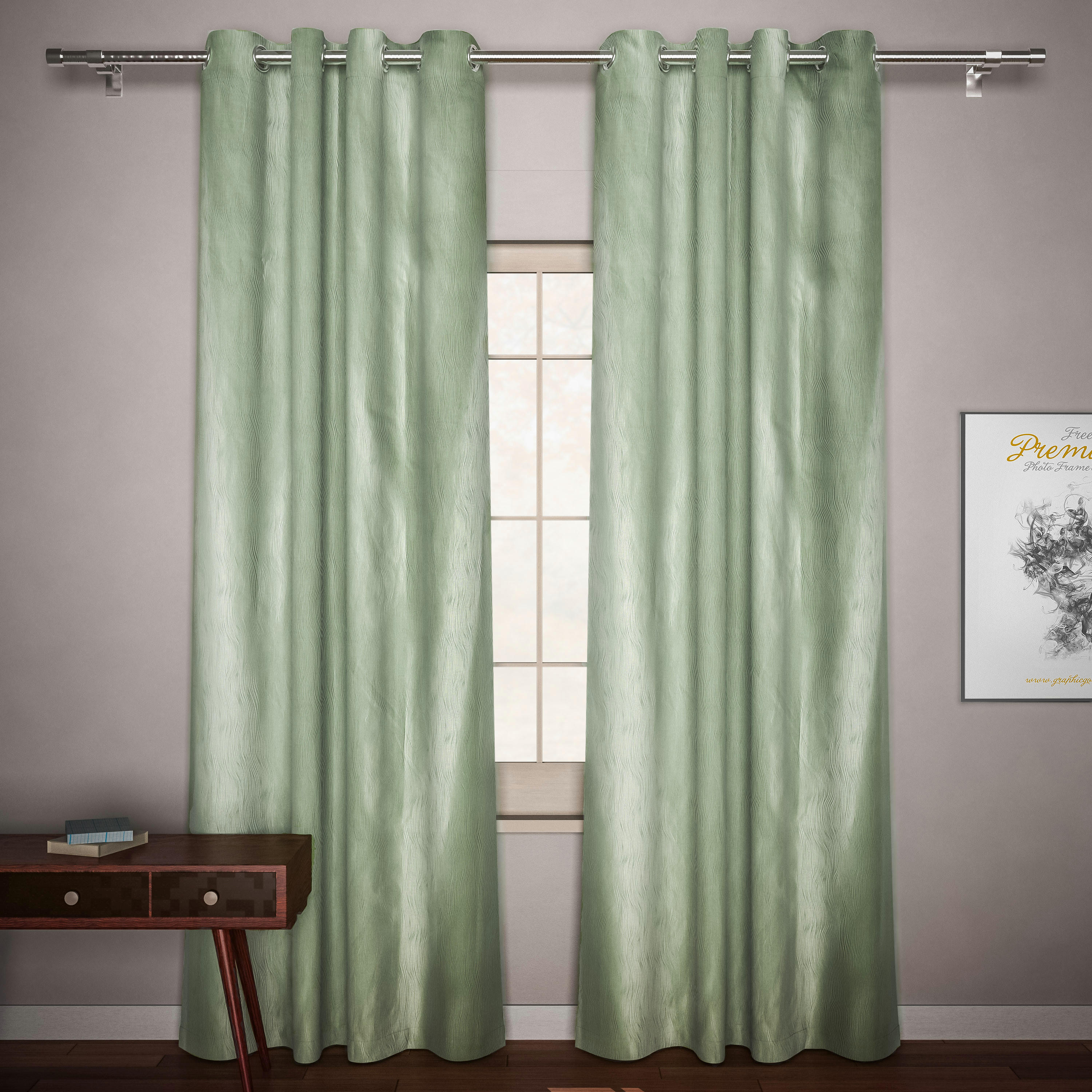 Jacquard Curtain with Eyelet - 135x240 cms-household-windows-curtains-image-1