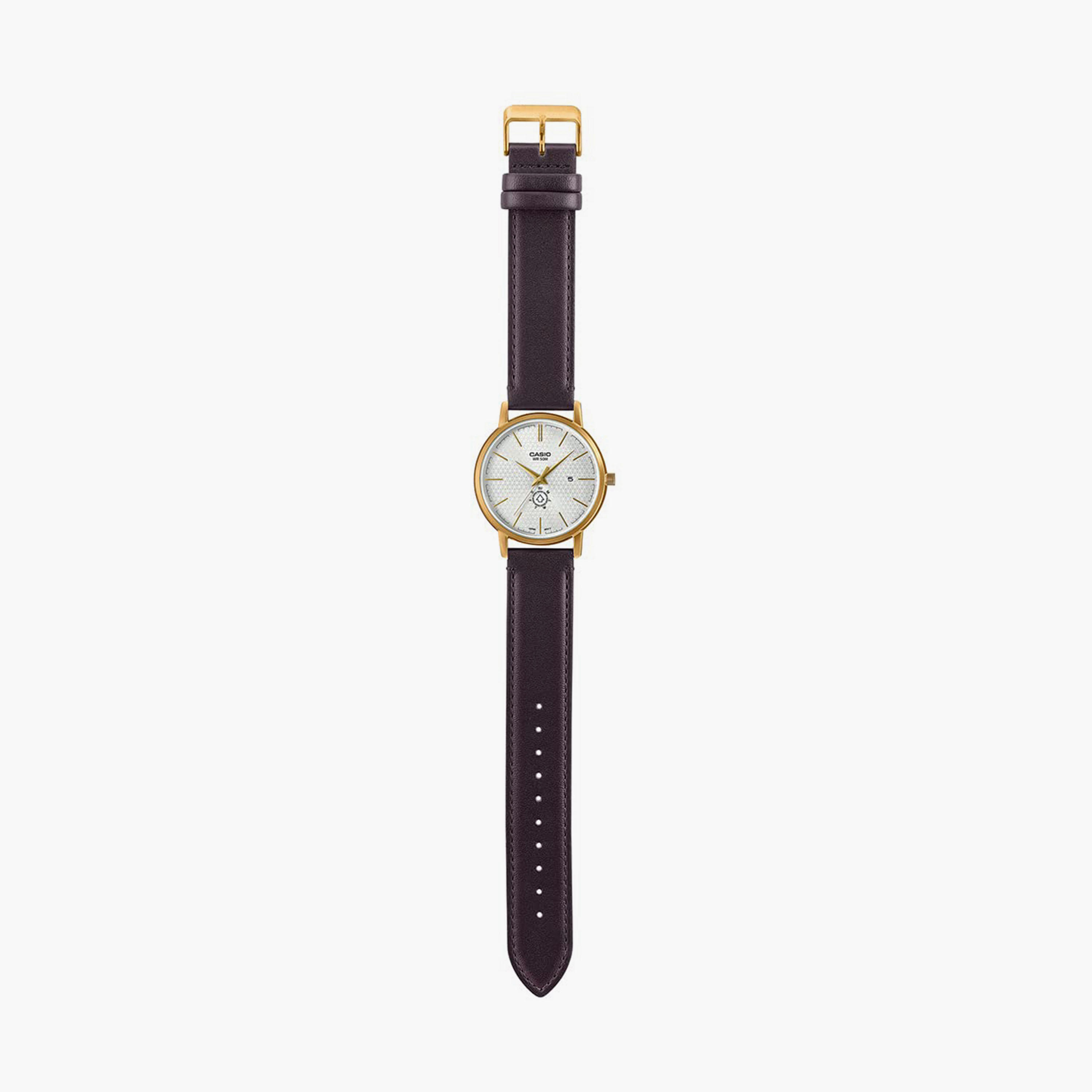 Casio Men Maroon Analog Leather Strap Watch | MTP-B125GL-7AVDF | 41 MM-men-watchesandjewellery-watches-image-5