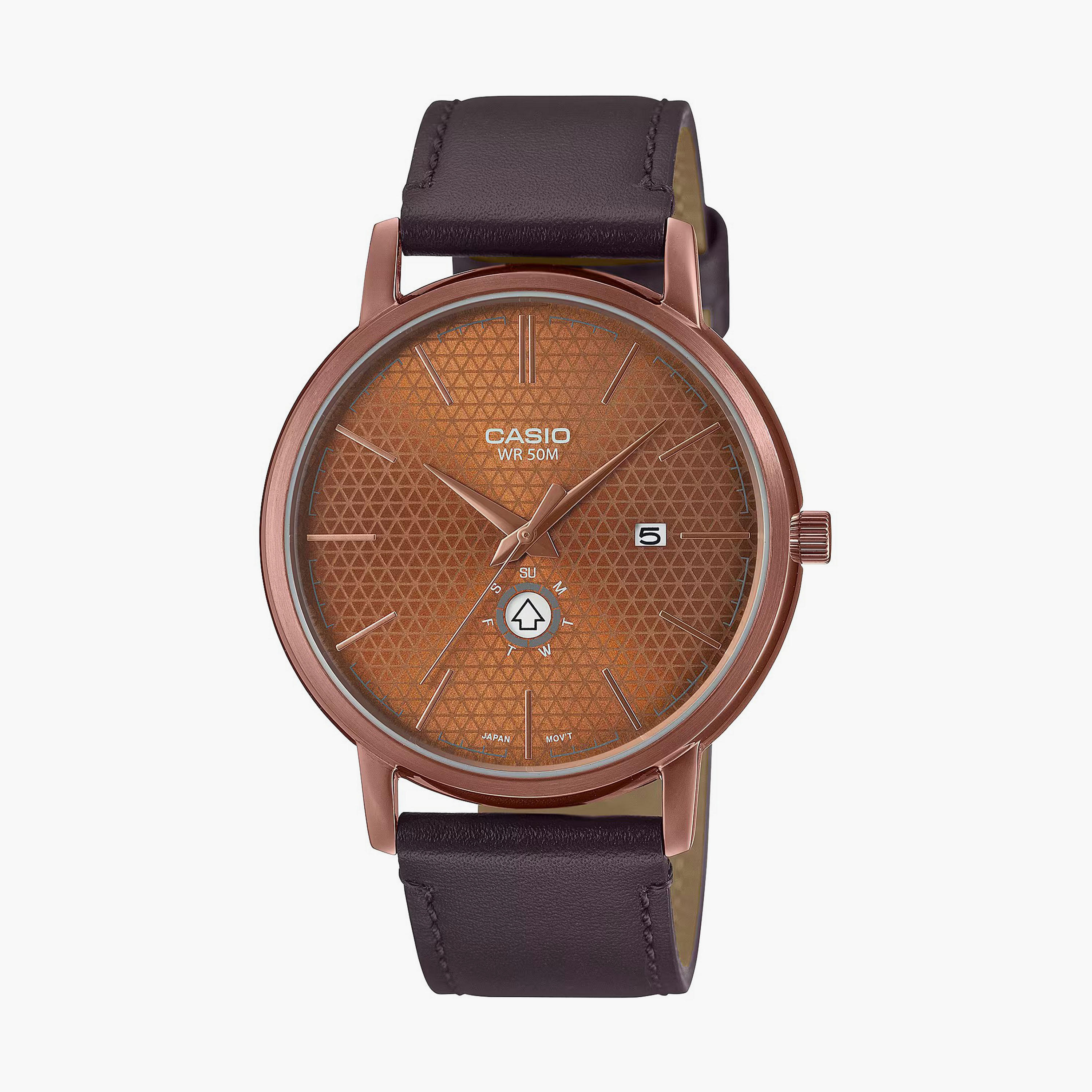 JXL07C85I - ساعة انالوج من اوماكس للنساء بمينا ذهبي وردي مع سوار بني -men-watchesandjewellery-watches-image-1