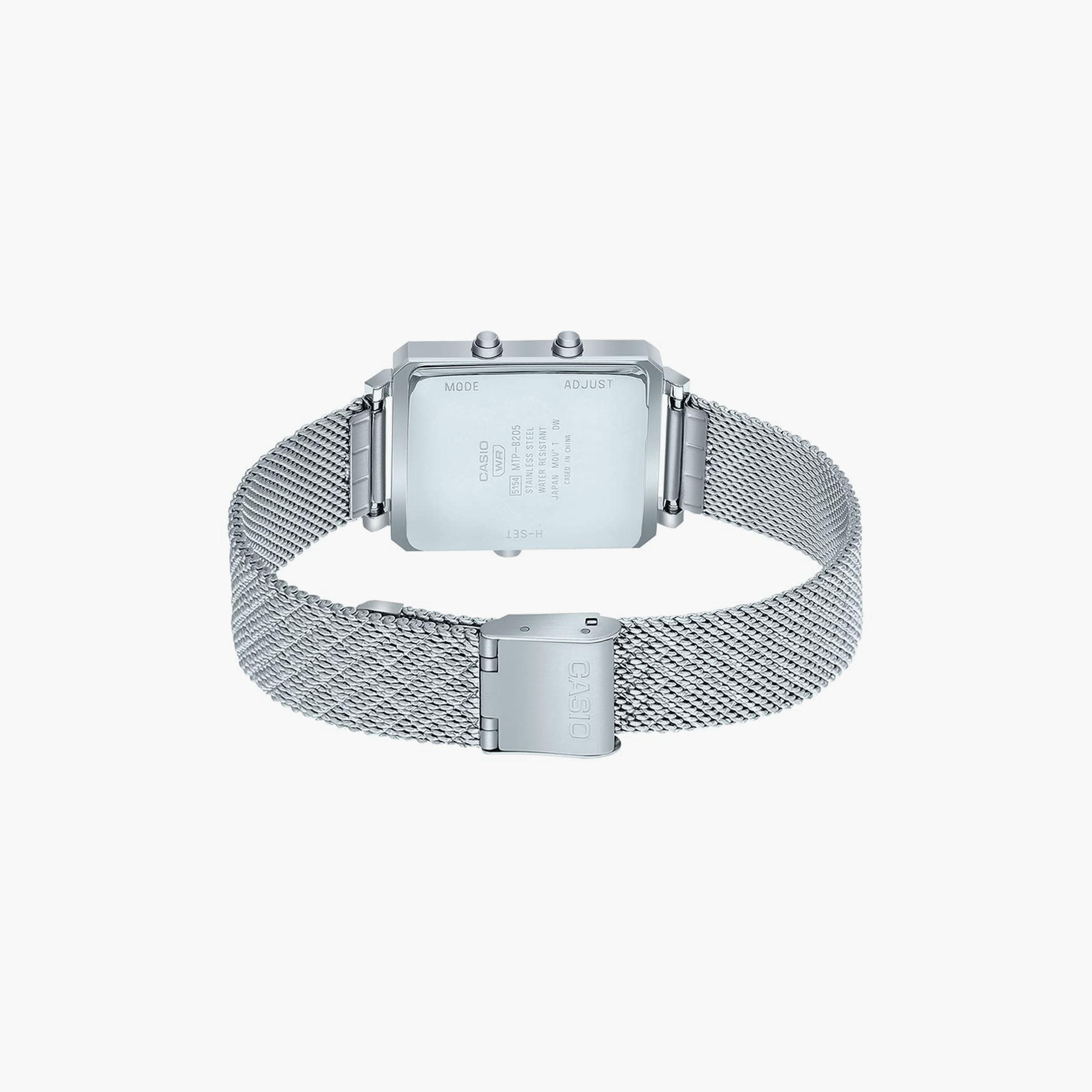 Casio Silver Analog-Digital Stainless Steel Strap Watch | MTP-B205M-5EDF | 30 MM-women-watchesandjewellery-watches-image-3