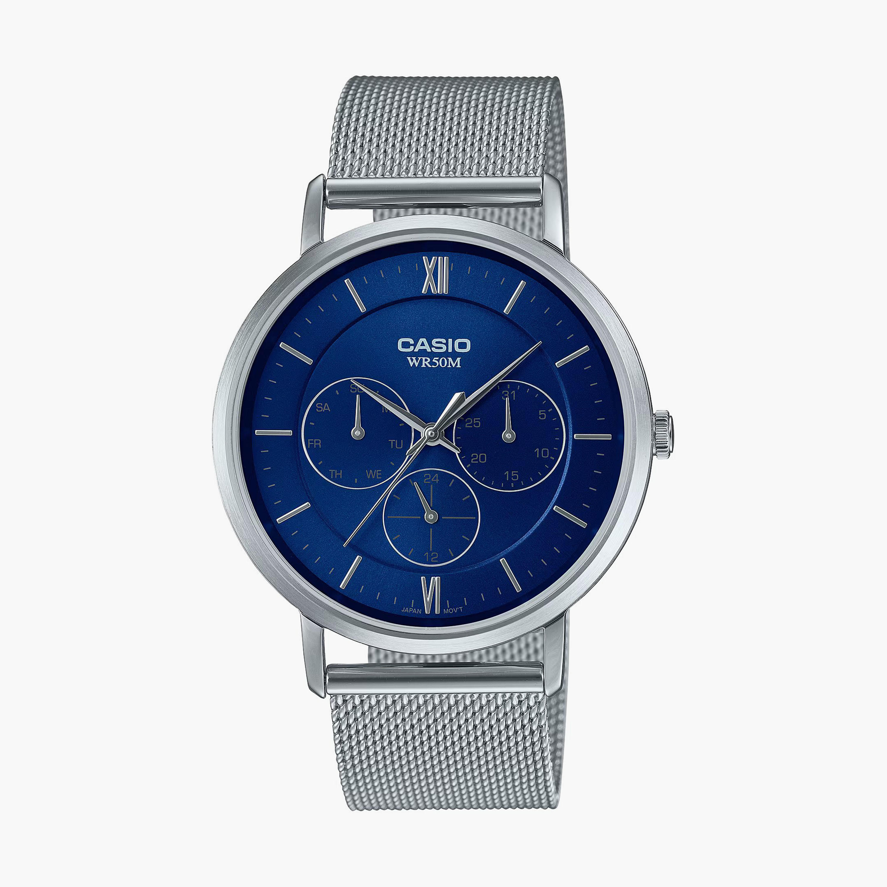 Casio Men Silver Chronograph Stainless Steel Strap Watch | MTP-B300D-2AVDF-men-watchesandjewellery-watches-image-1