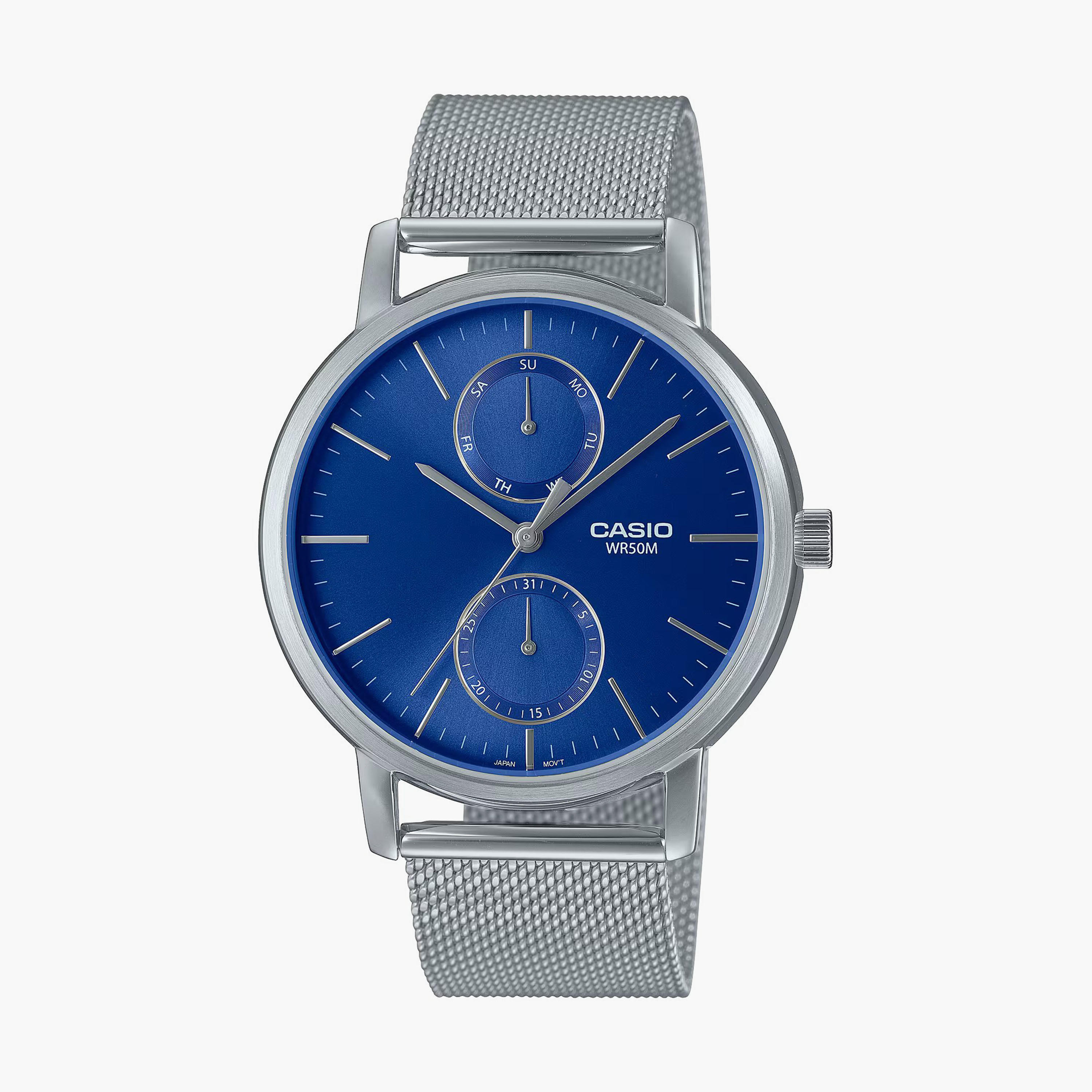 Casio Men Silver Analog Stainless Steel Strap Watch | MTP-B310M-2AVDF | 41 MM-men-watchesandjewellery-watches-image-1