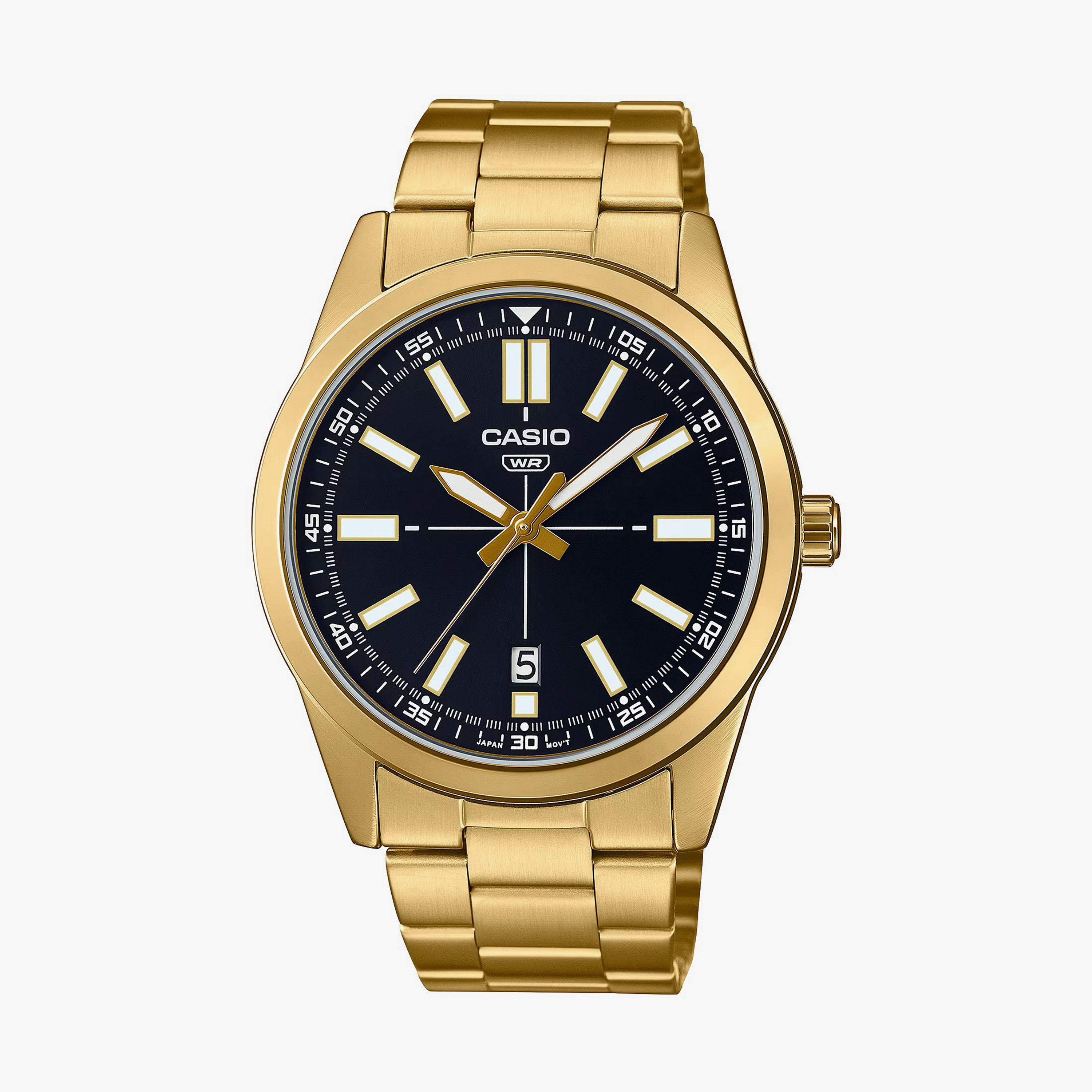 MTP-VD02G-1EUDF | ساعة أنالوج ذهبية بسوار ستانلس ستيل من كاسيو للرجال-men-watchesandjewellery-watches-image-1