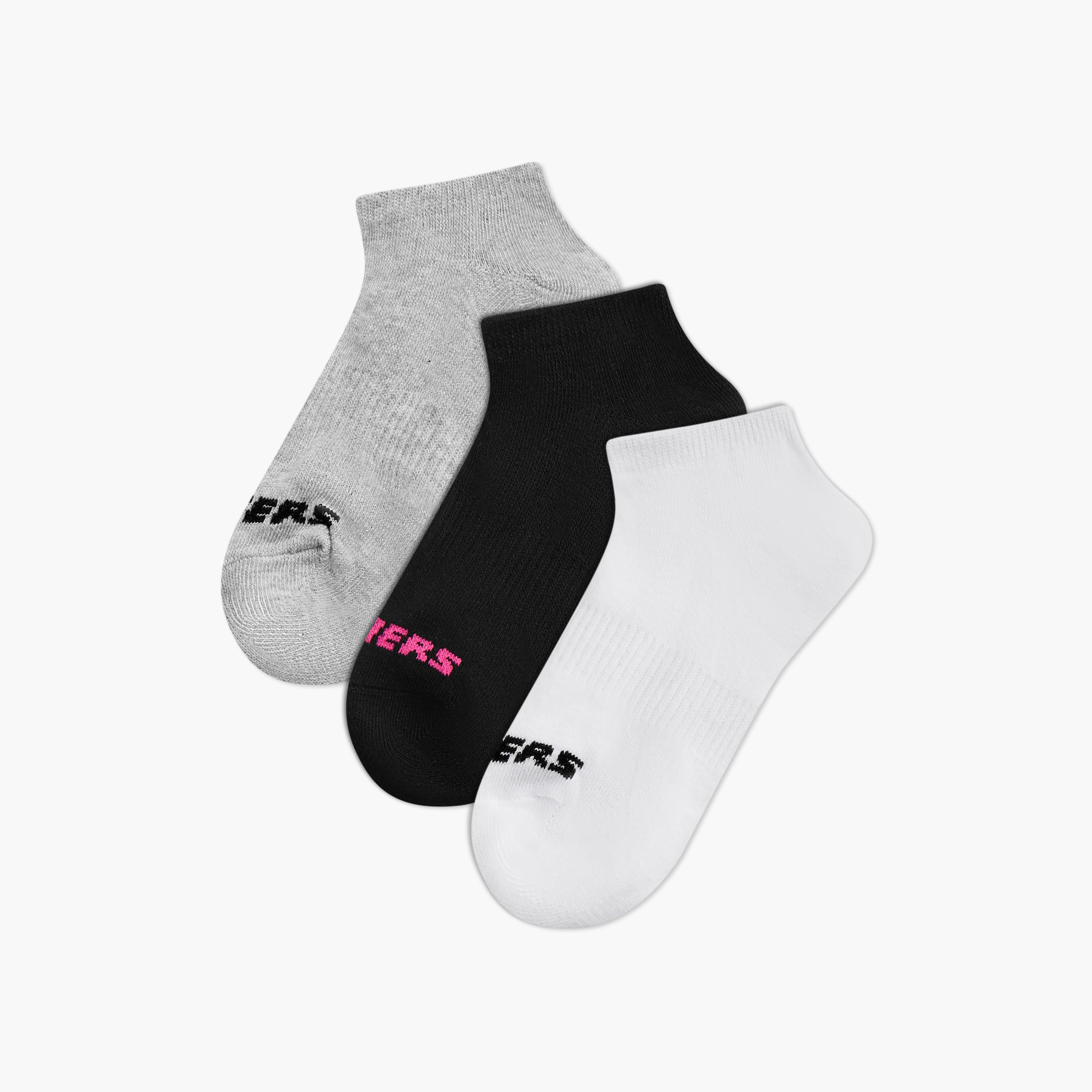 Skechers Logo Print Ankle Length Socks - Set of 3-girls-accessories-socks-image-1