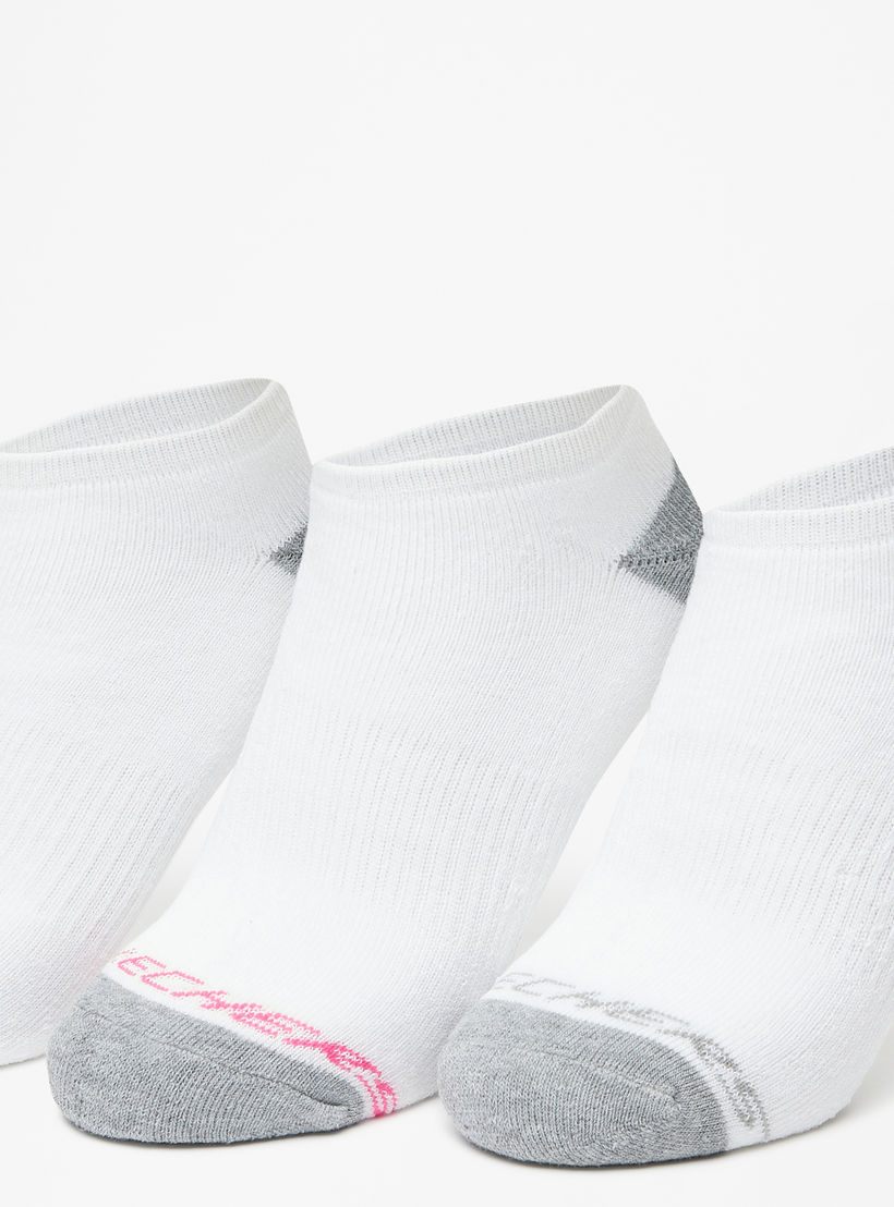 Skechers Logo Print Ankle Length Socks - Set of 3-women-socksandstockings-image-2